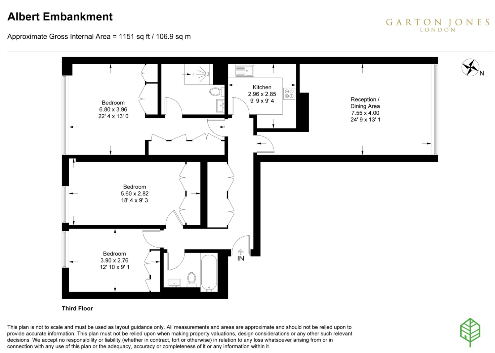 C105, Parliament View Apartments, London floorplan