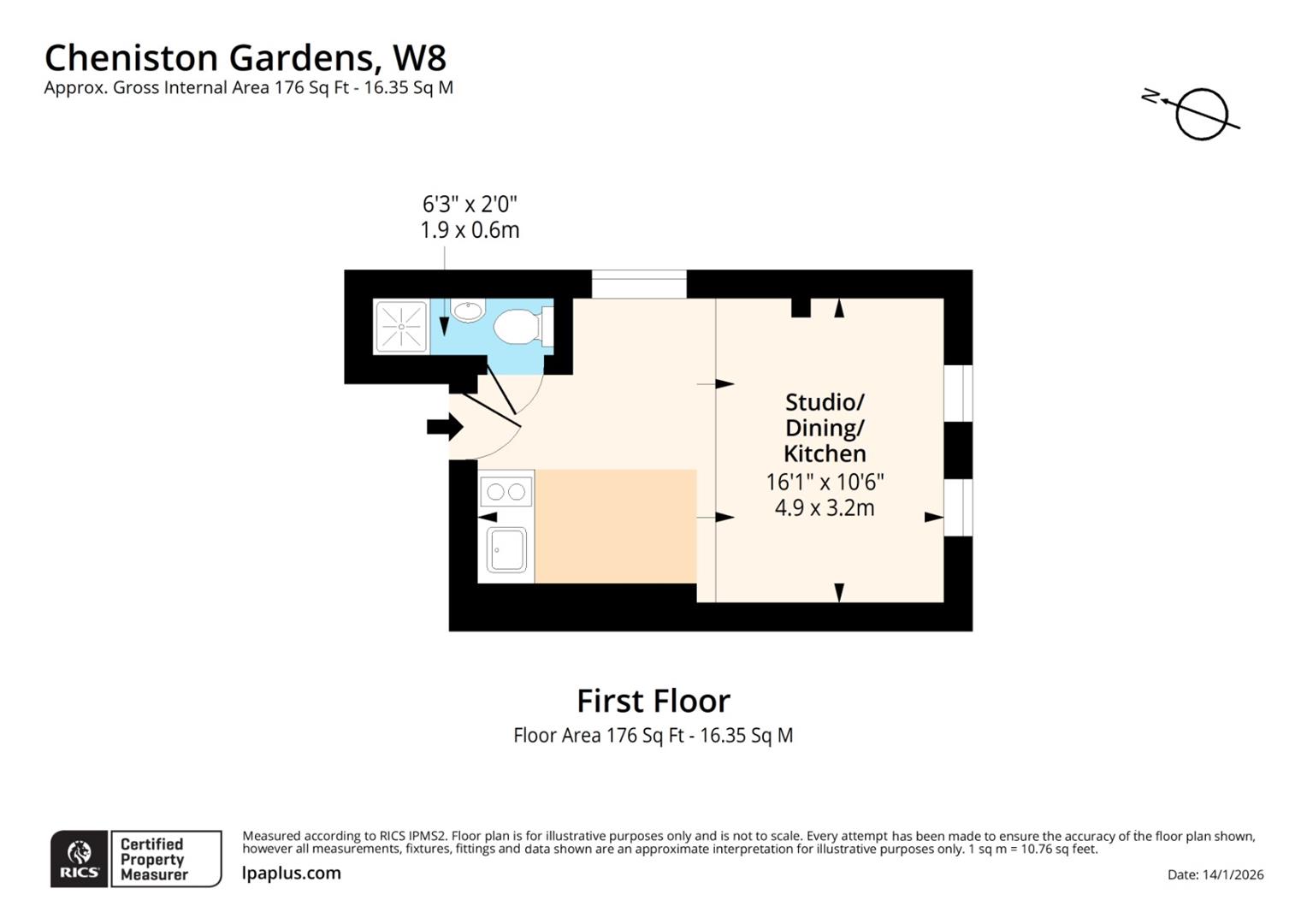 Flat 7, 5, Cheniston Gardens, London floorplan
