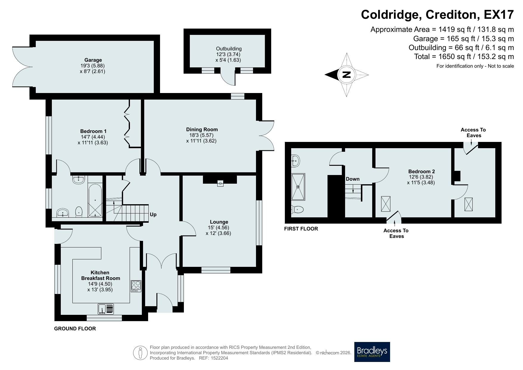 Stooks Rise Coldridge, Crediton Devon, Devon floorplan