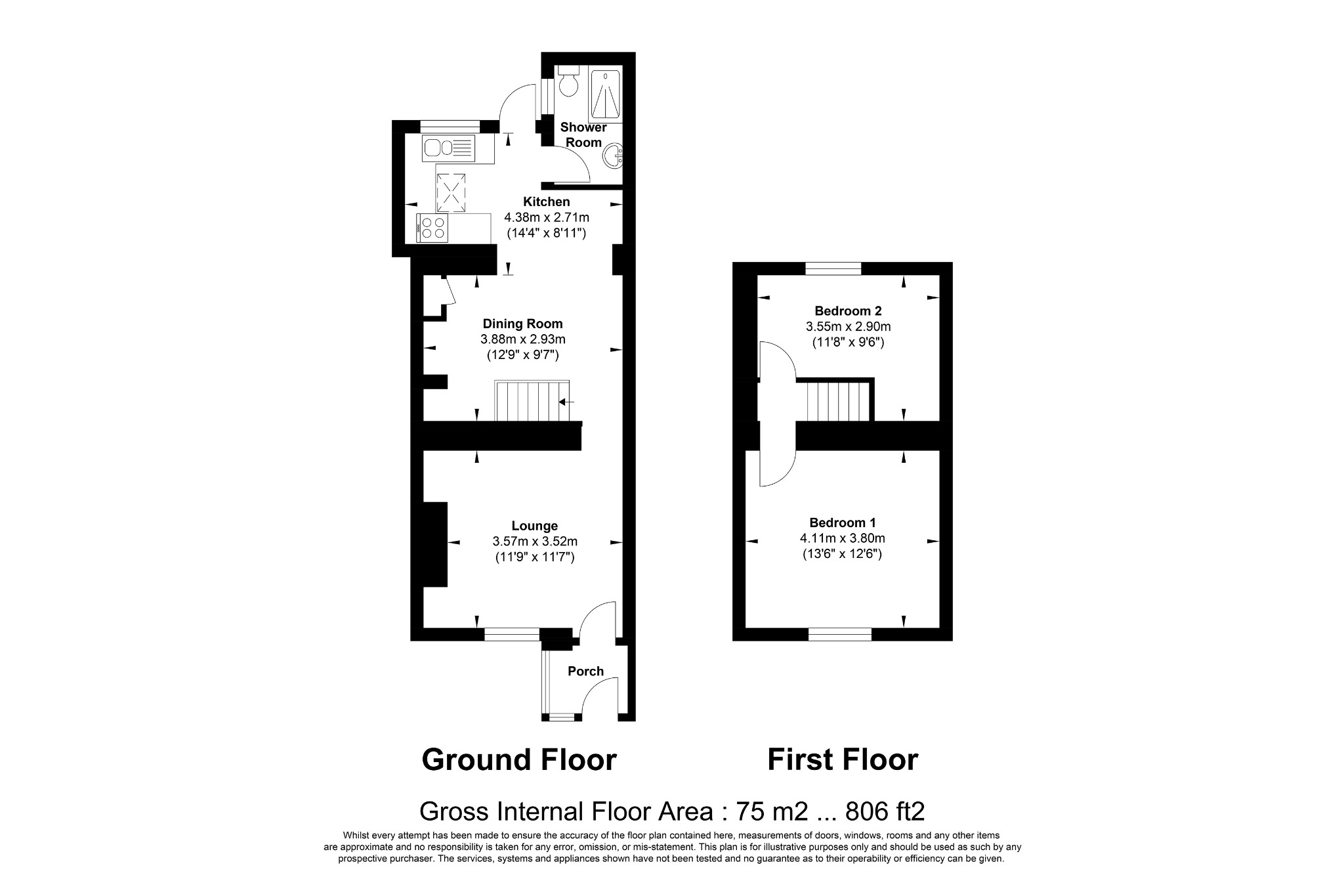 17 Albion Row, Carharrack, Cornwall floorplan