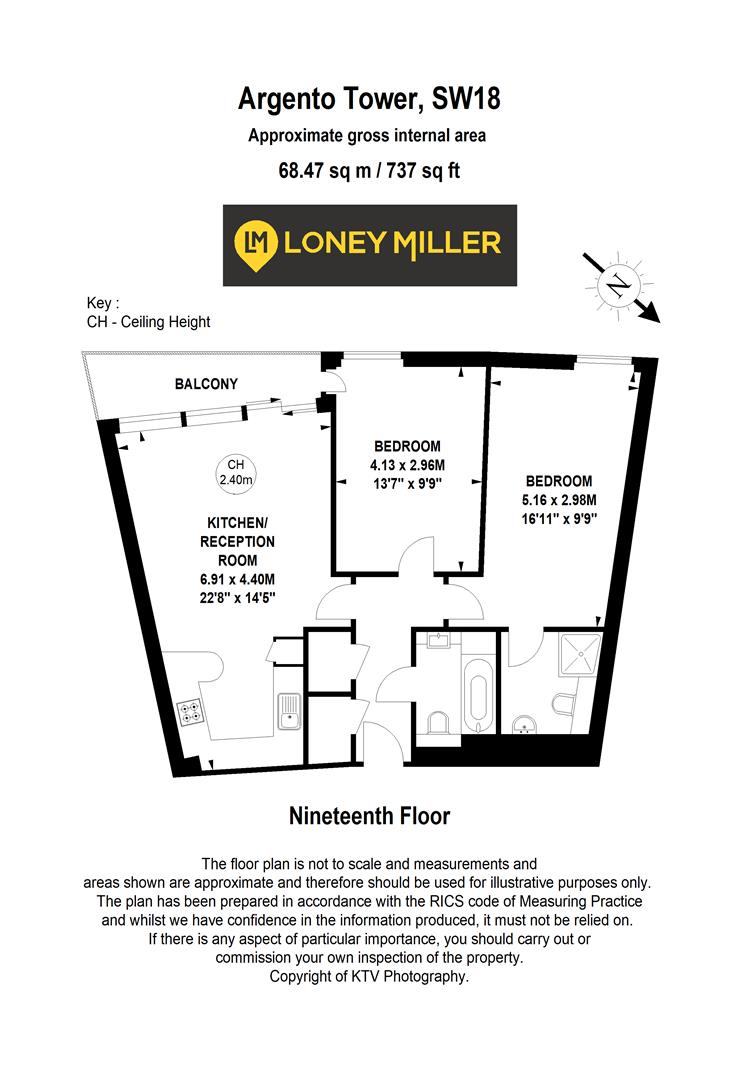 98 Argento Tower, Mapleton Road, London floorplan