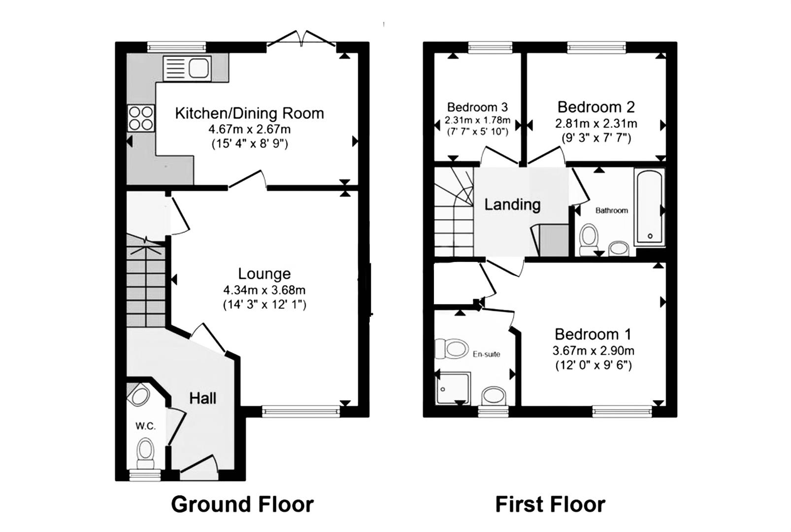 22, Dan Y Cwarre, Kidwelly floorplan