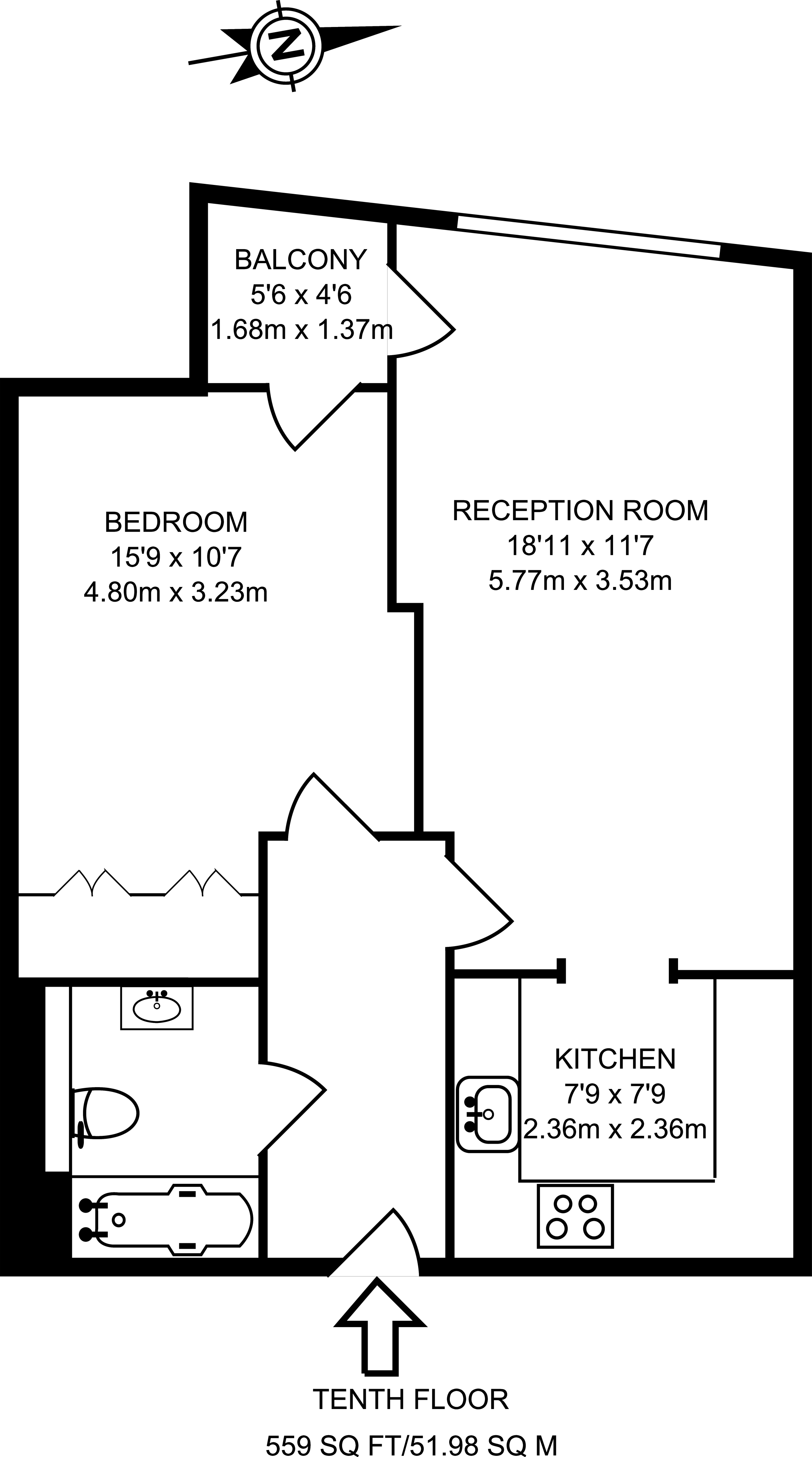 1 Bedrooms Flat to rent in New Providence Wharf, Canary Wharf, London E14