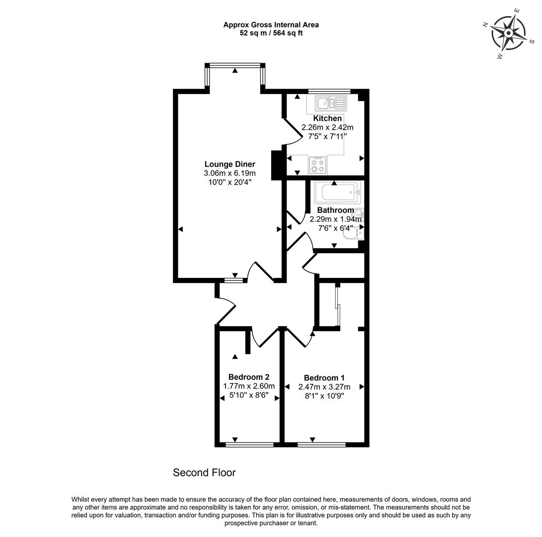 Flat 6, 1, Wise House, Red Lion Lane, London floorplan