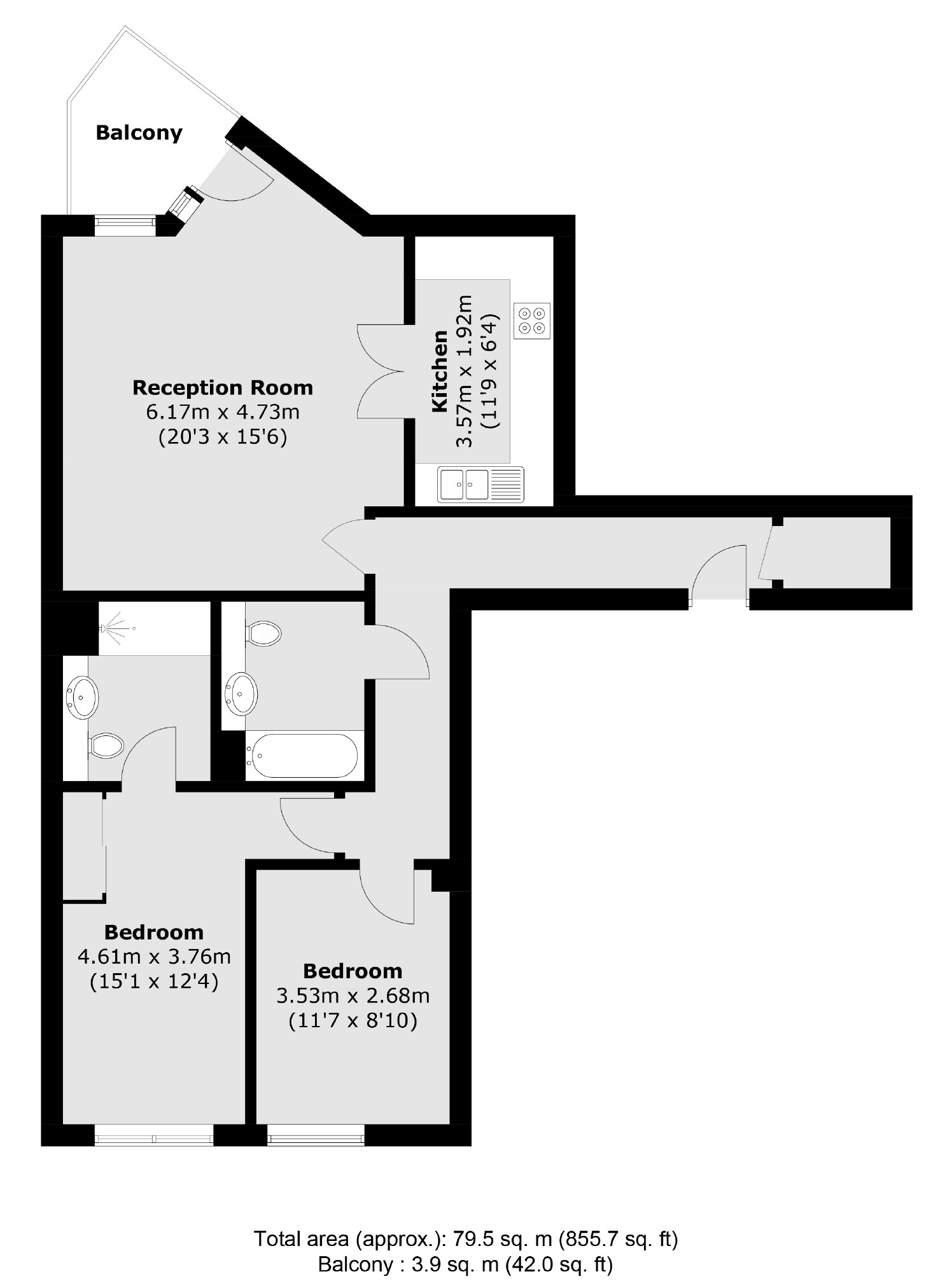 Flat 369, 10, St. George Wharf, London floorplan