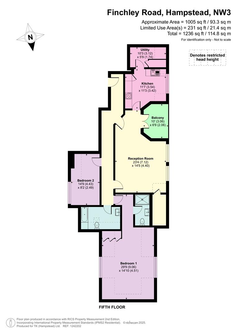 Flat 31B, Heathway Court, Finchley Road, Hampstead floorplan