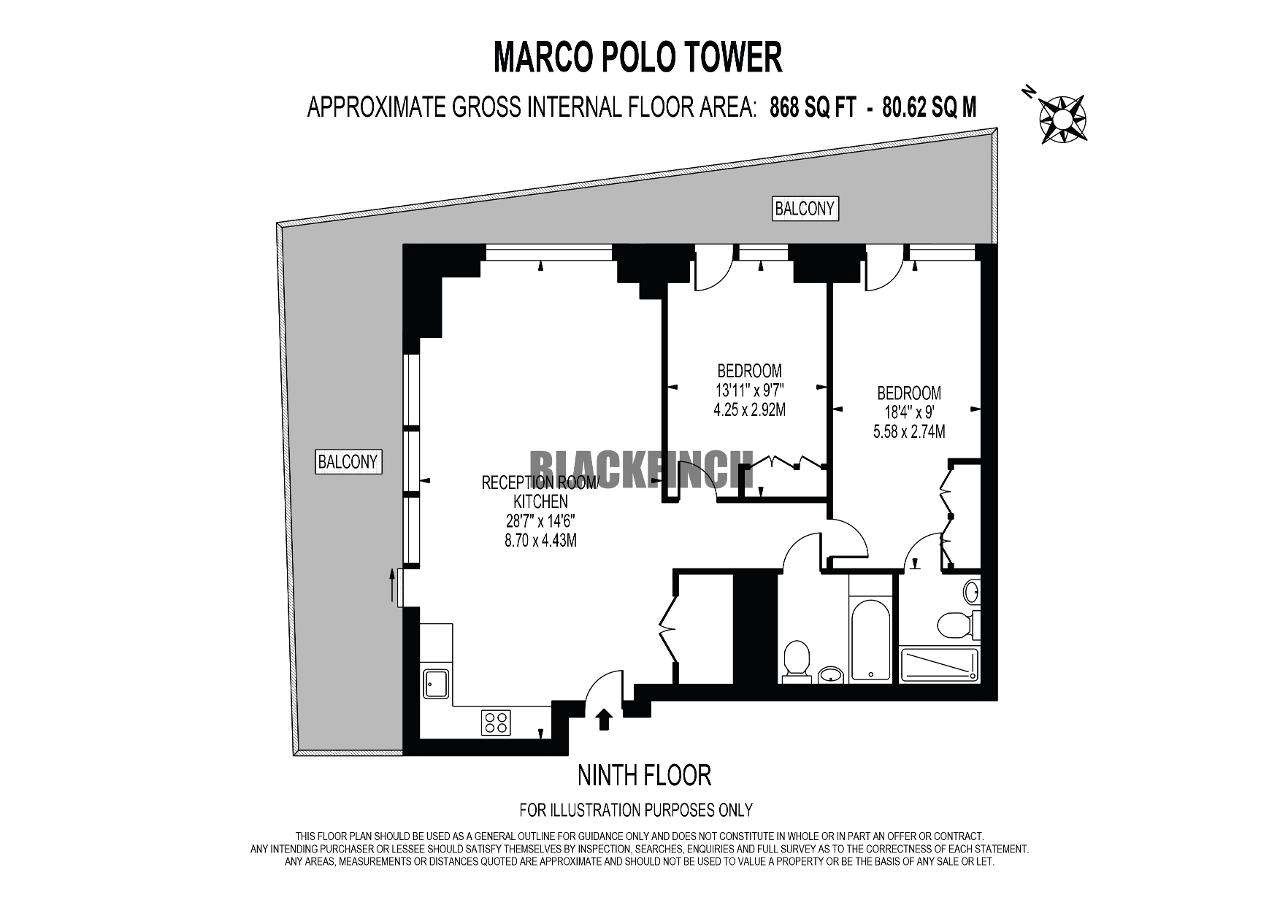 51, Marco Polo House, Royal Wharf floorplan