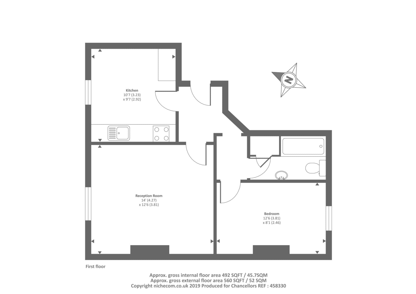 Flat 7 Belmont, Temple Street, Llandrindod Wells floorplan