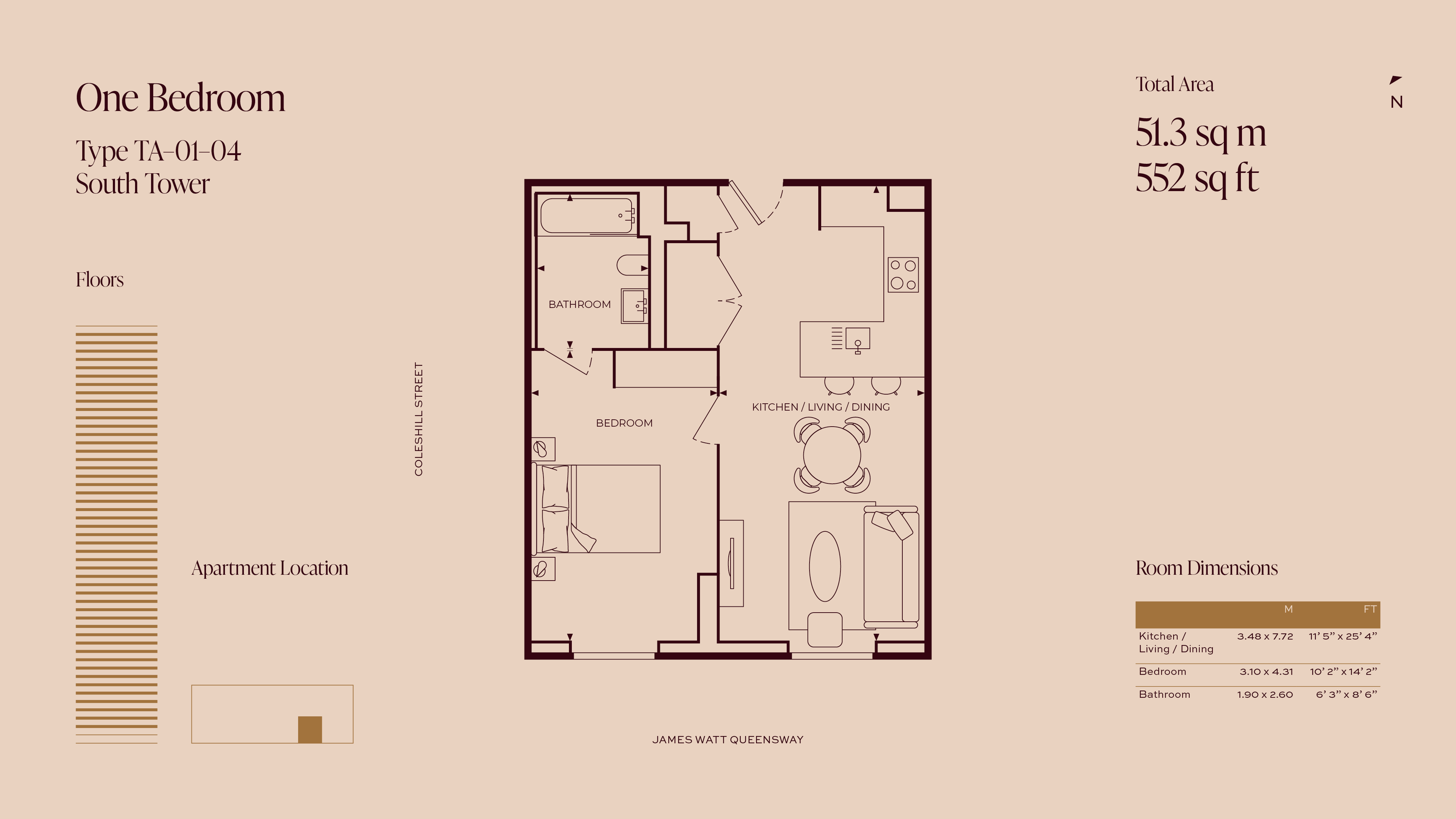 Apartment 2706, Tower A, One Eastside, 1 James Watt Queensway, Birmingham floorplan