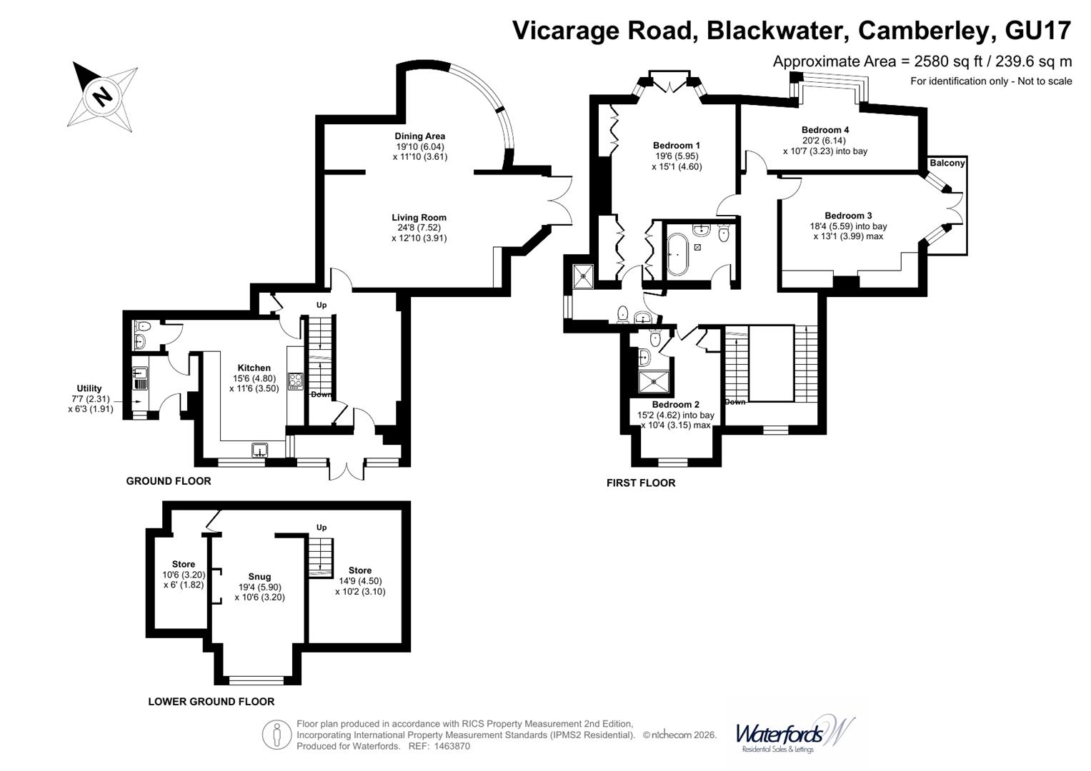 2 The Oaks, Vicarage Road, Camberley floorplan