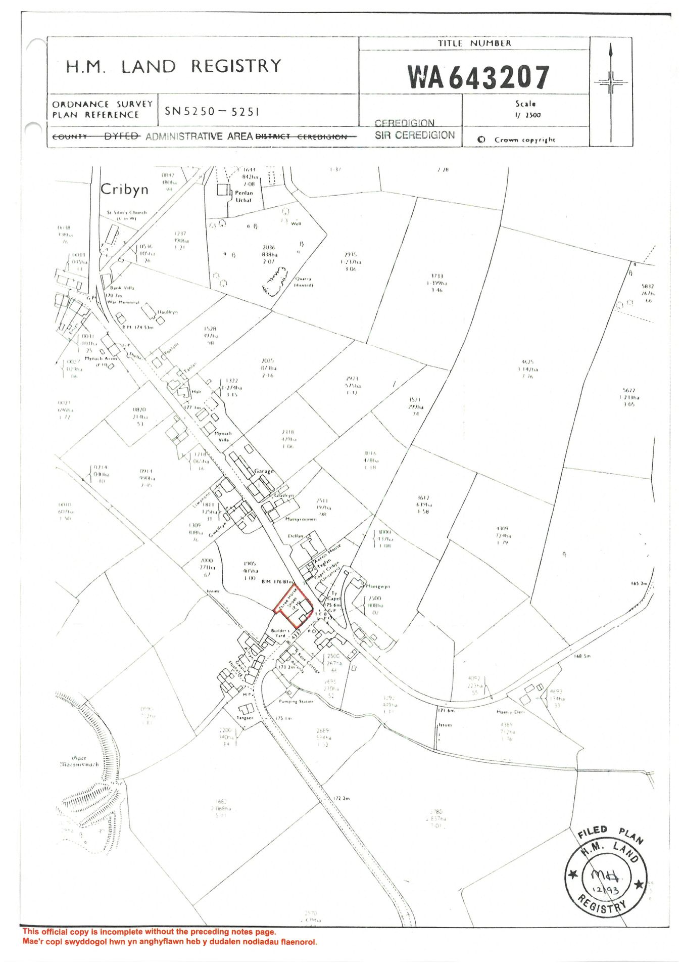 Three Horseshoes, Cribyn, Lampeter floorplan