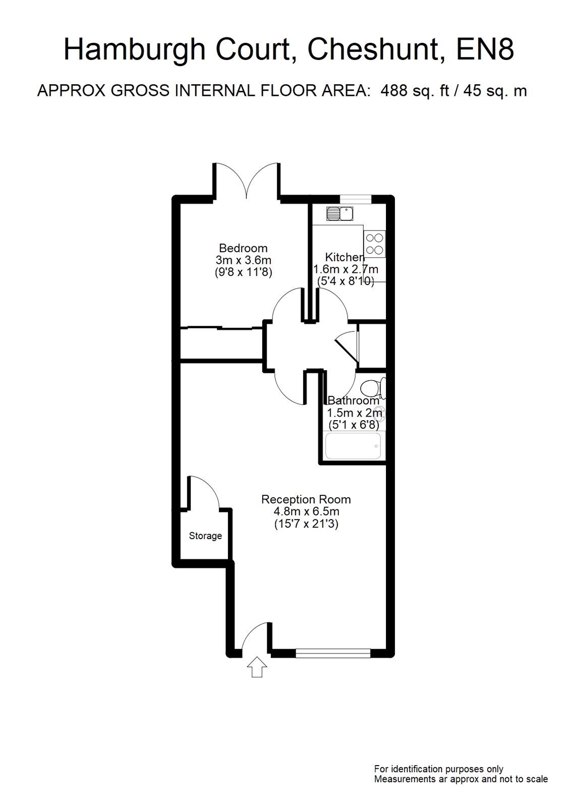 1 Bedrooms Maisonette for sale in Hamburgh Court, Cheshunt, Waltham Cross, Hertfordshire EN8