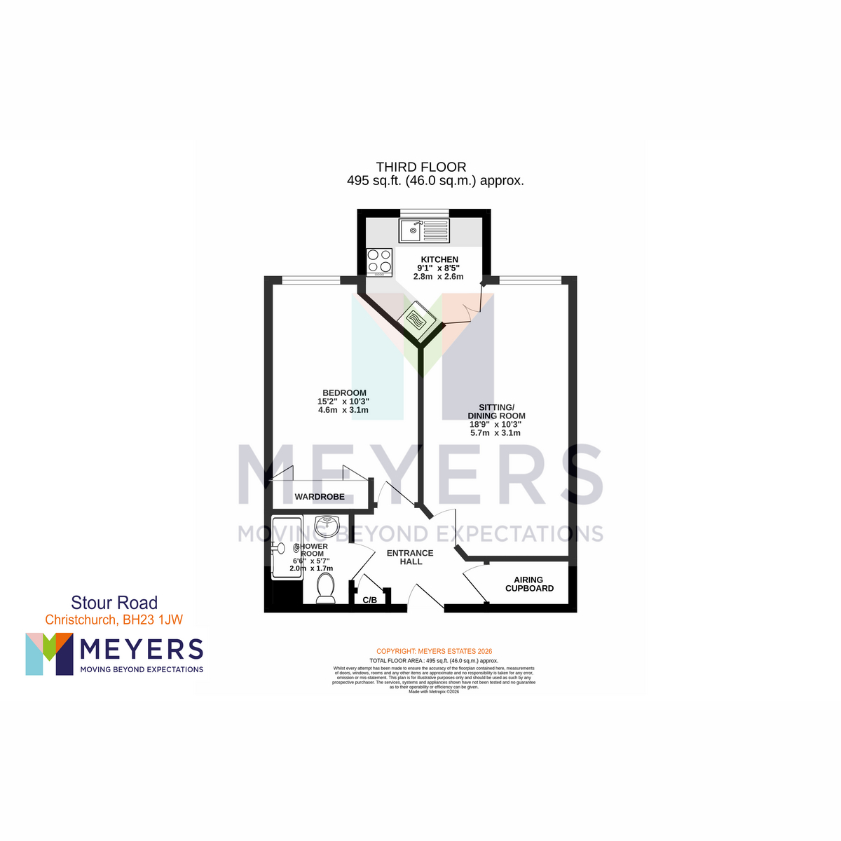 Flat Flat 66, Riverland Court, Stour Road, Christchurch floorplan