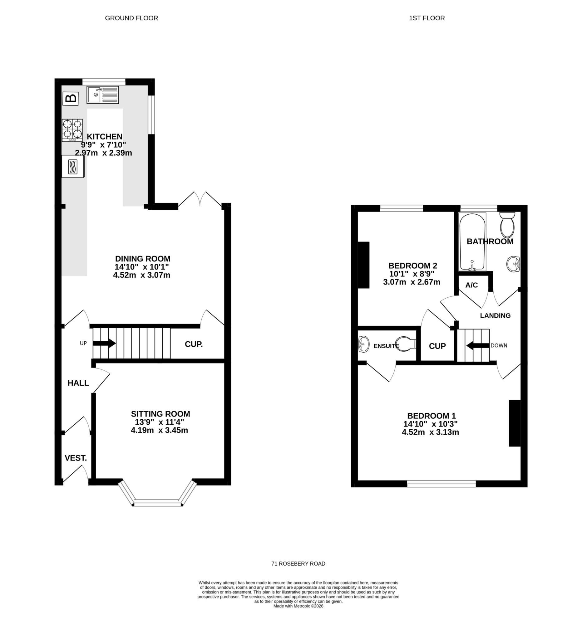 71, Rosebery Road, Exmouth floorplan