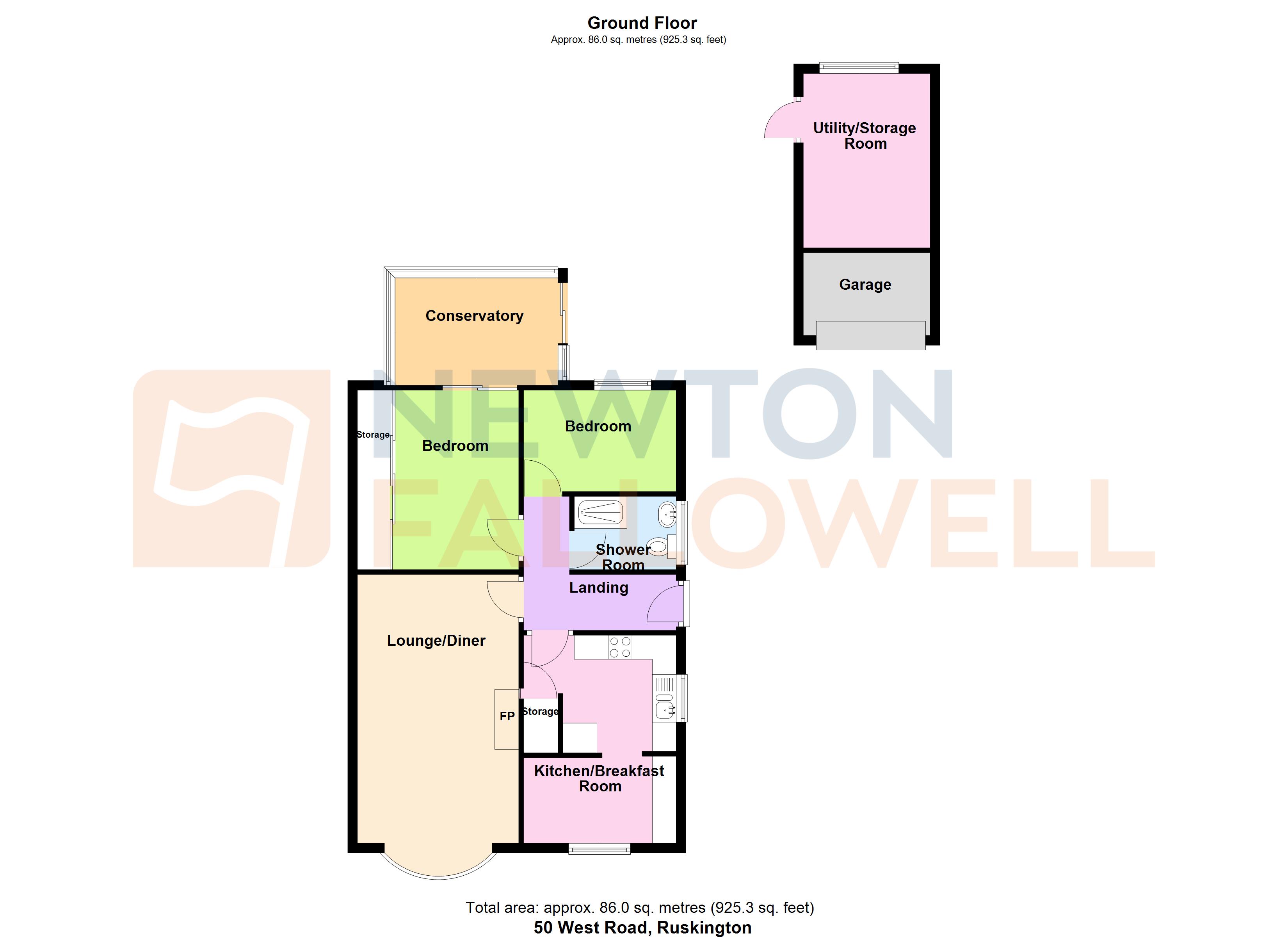 50, West Road, Ruskington floorplan