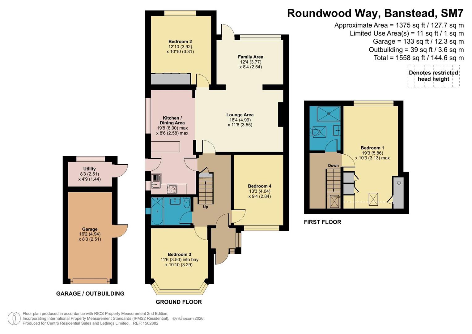 65, Roundwood Way, Banstead floorplan