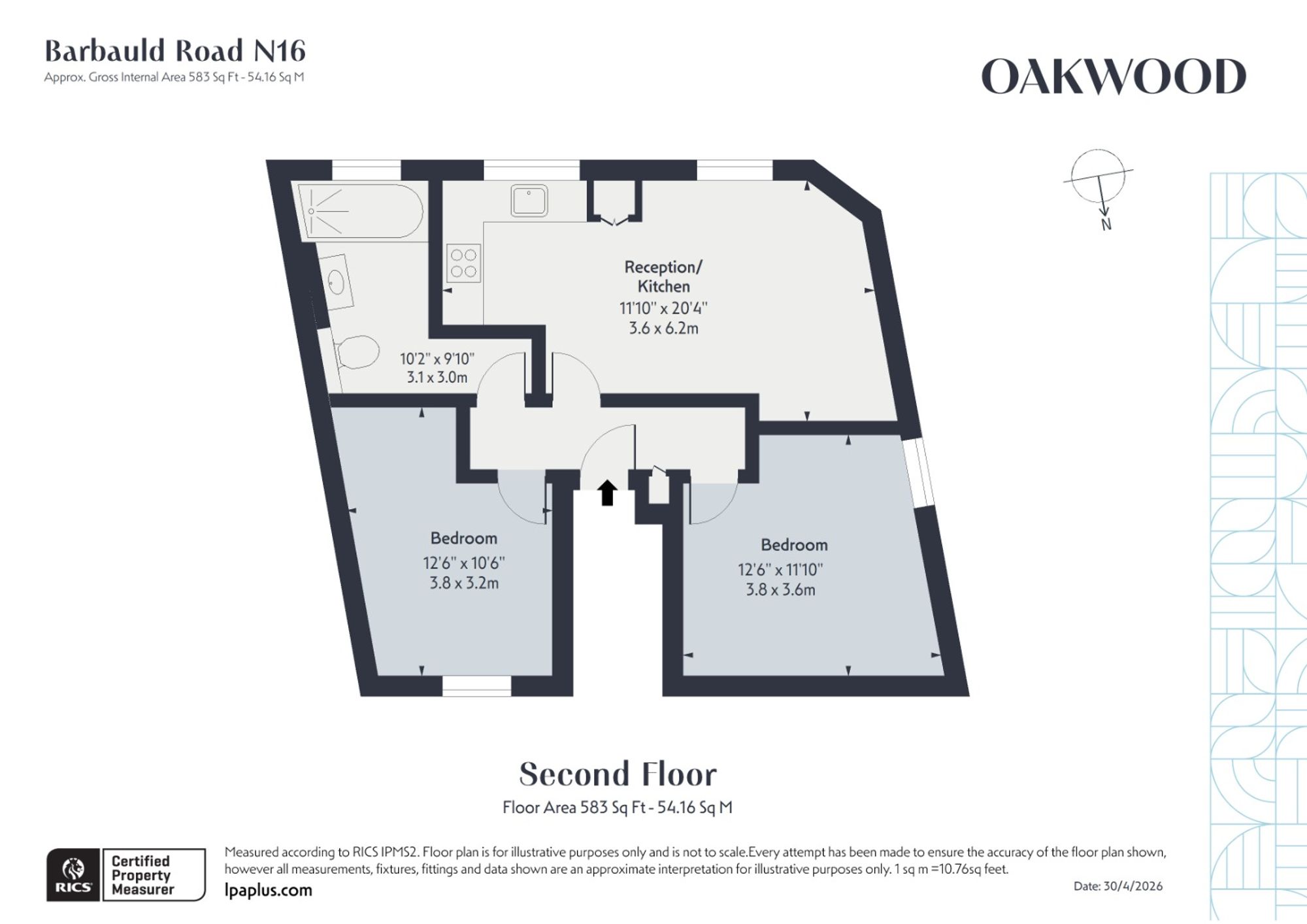 Flat 2, 47 Barbauld Road, London floorplan