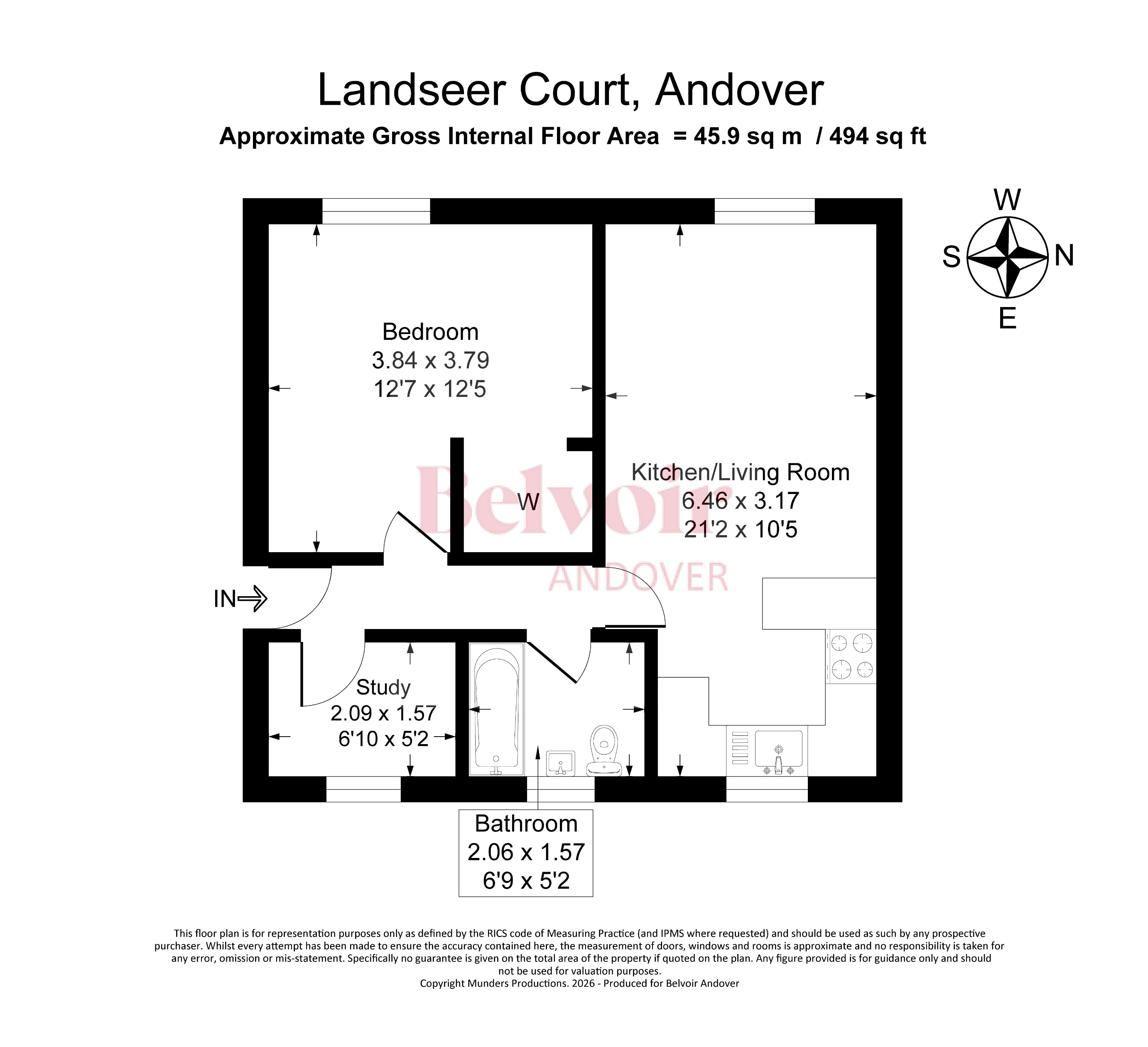 Flat 16, Landseer Court, Artists Way, Andover floorplan