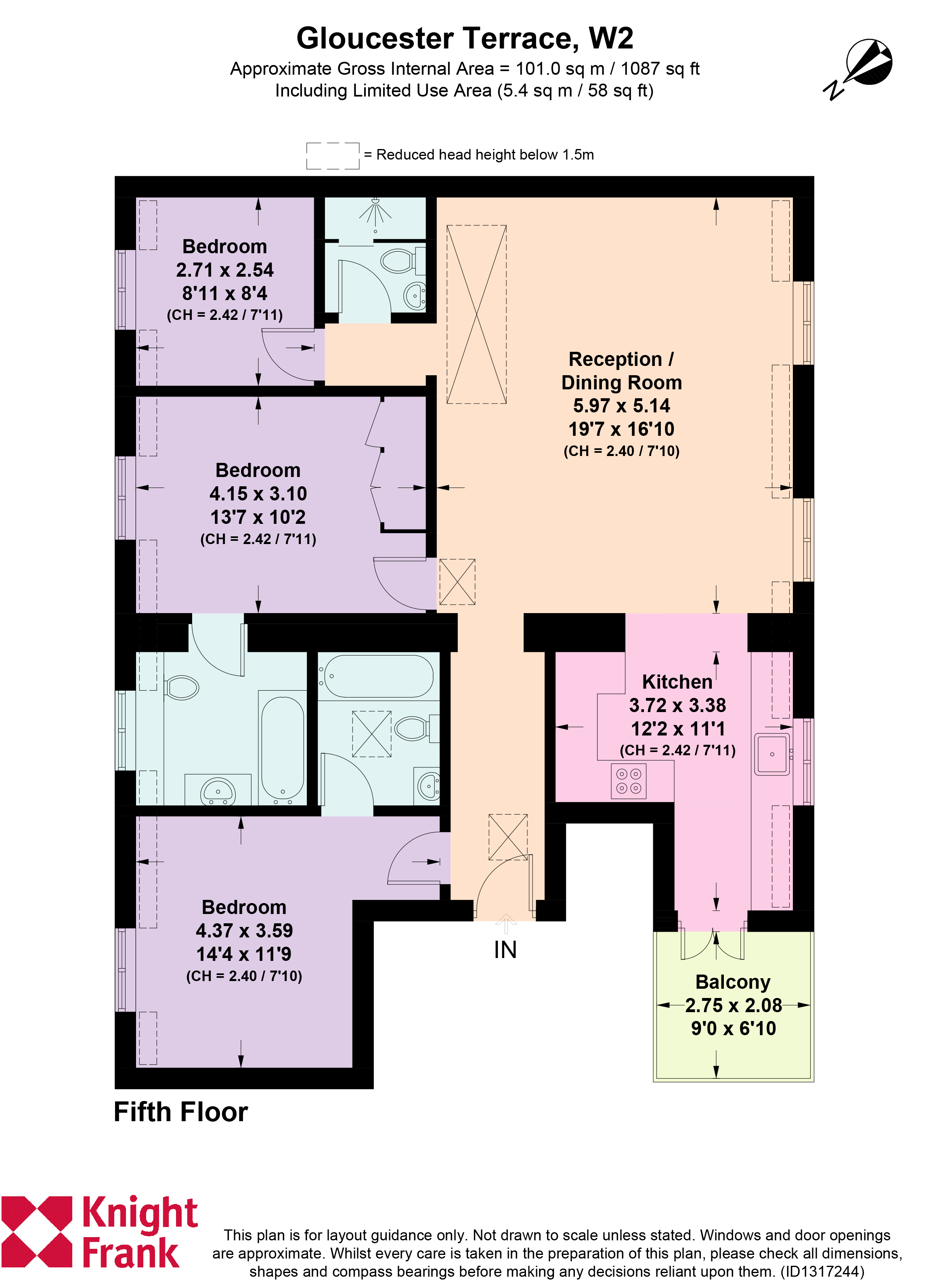 75, Gloucester Terrace, London floorplan