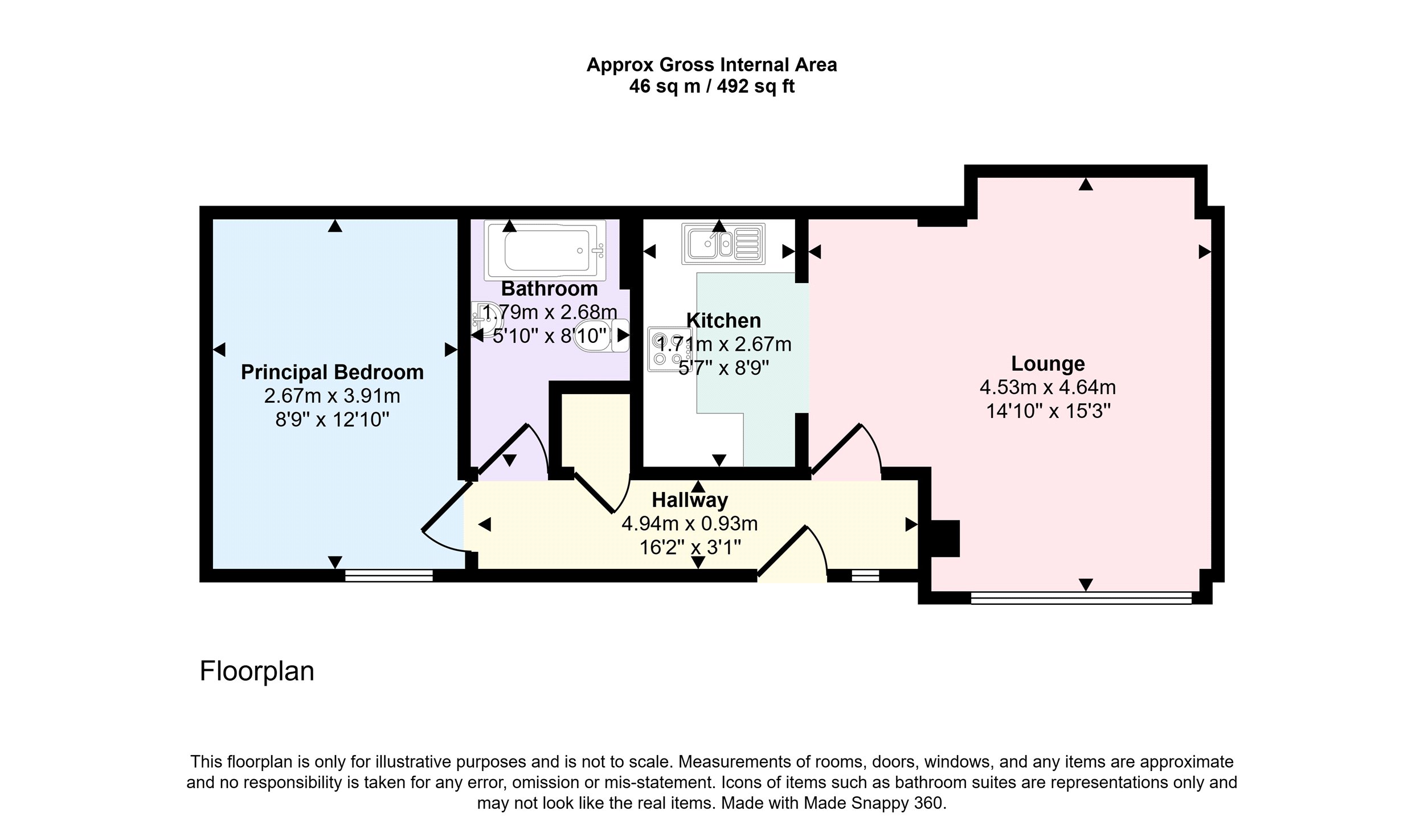 13, Castle Hill Court, Bodmin floorplan