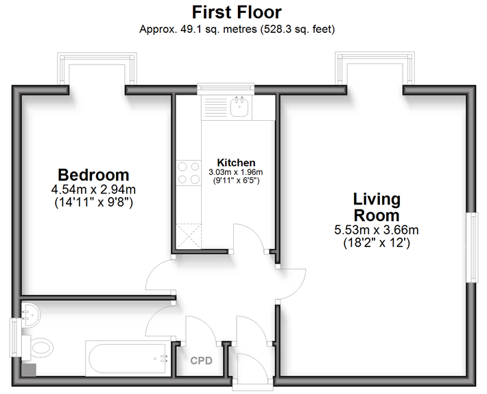 Flat 3, Crescent Lodge, 31, Shipley Road, Brighton floorplan