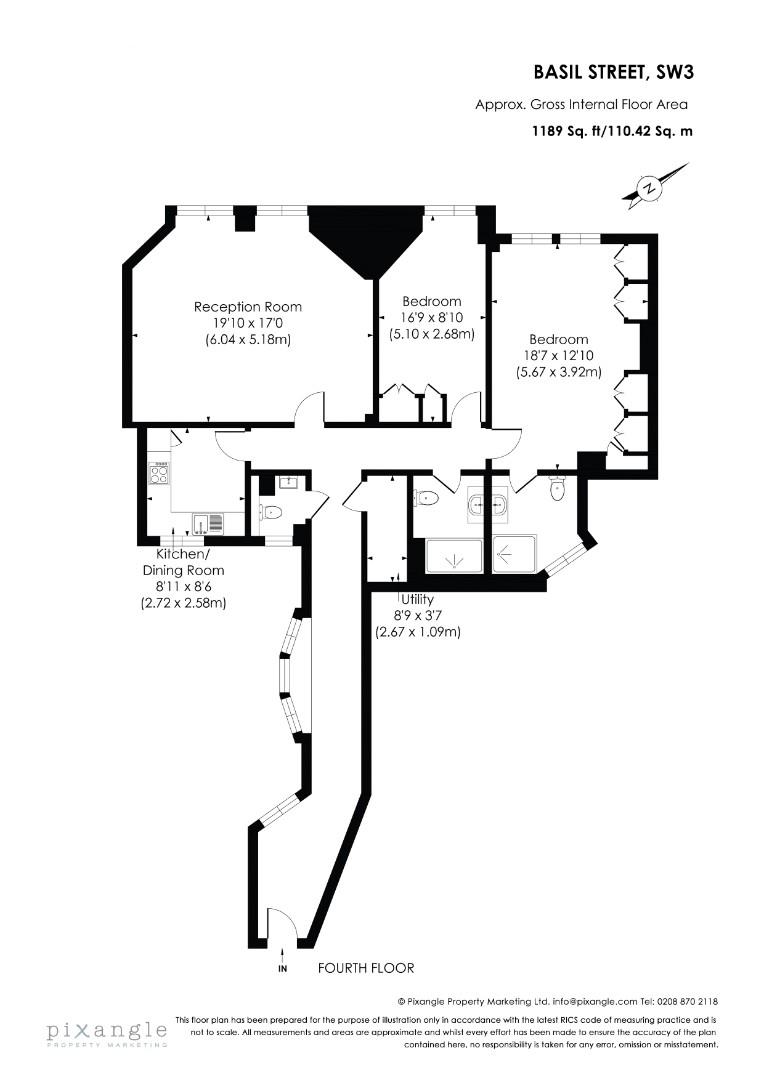 Flat 43, Lincoln House, Basil Street, London floorplan
