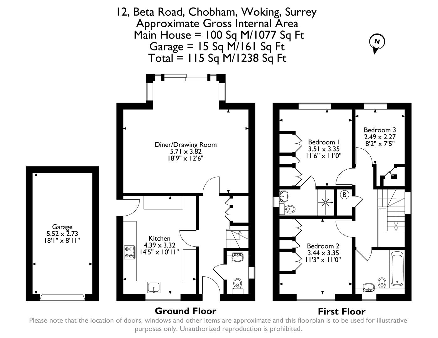 12, Beta Road, Chobham floorplan