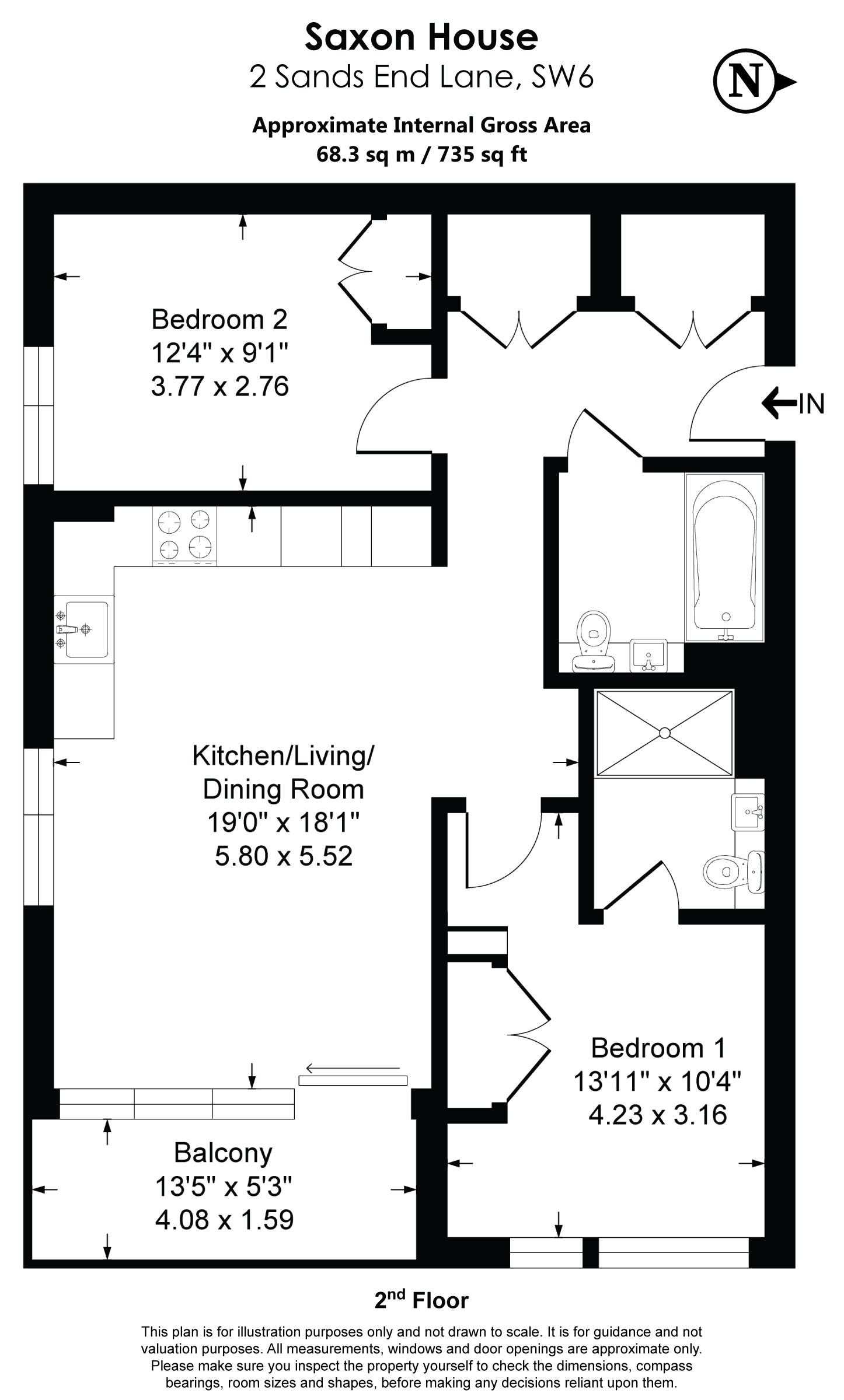 16, Saxon House, Kings Road Park, Fulham floorplan