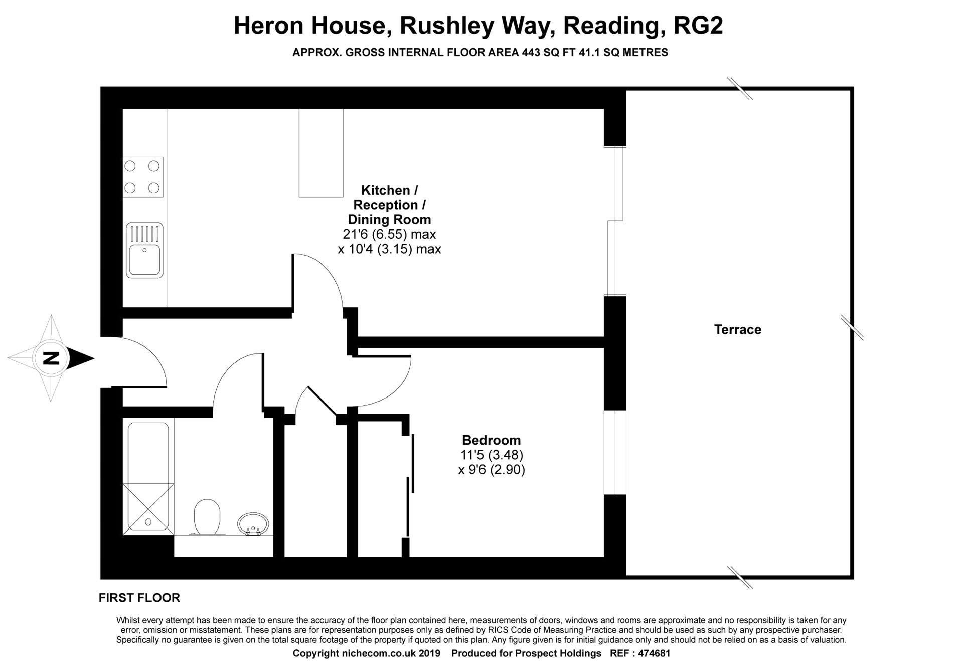 1 Bedrooms Flat to rent in Heron House, Rushley Way, Reading, Berkshire RG2