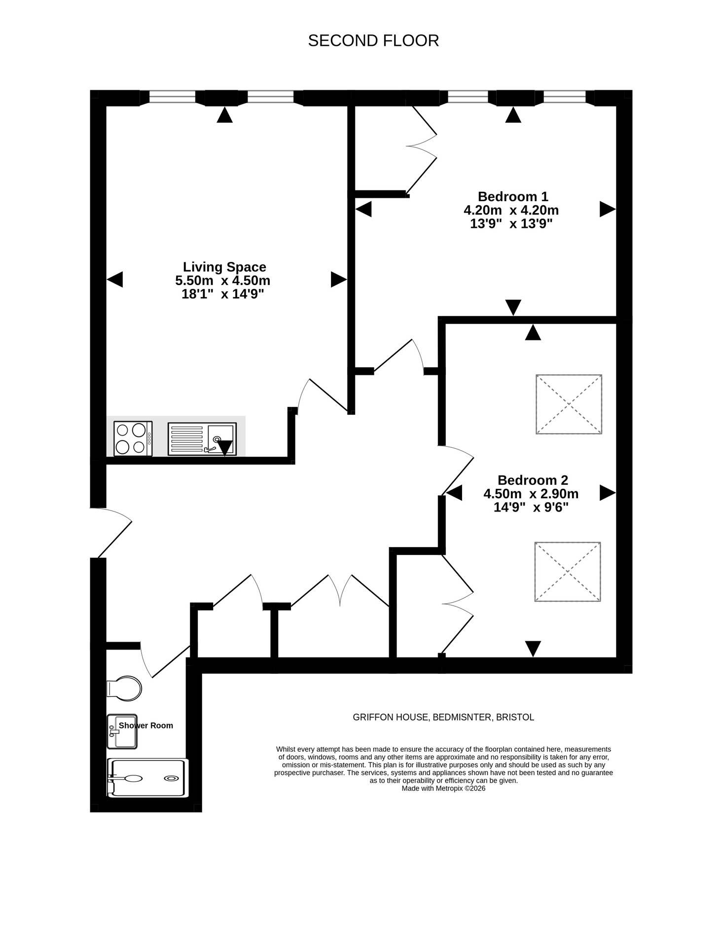 15 Griffon House, Bristol floorplan