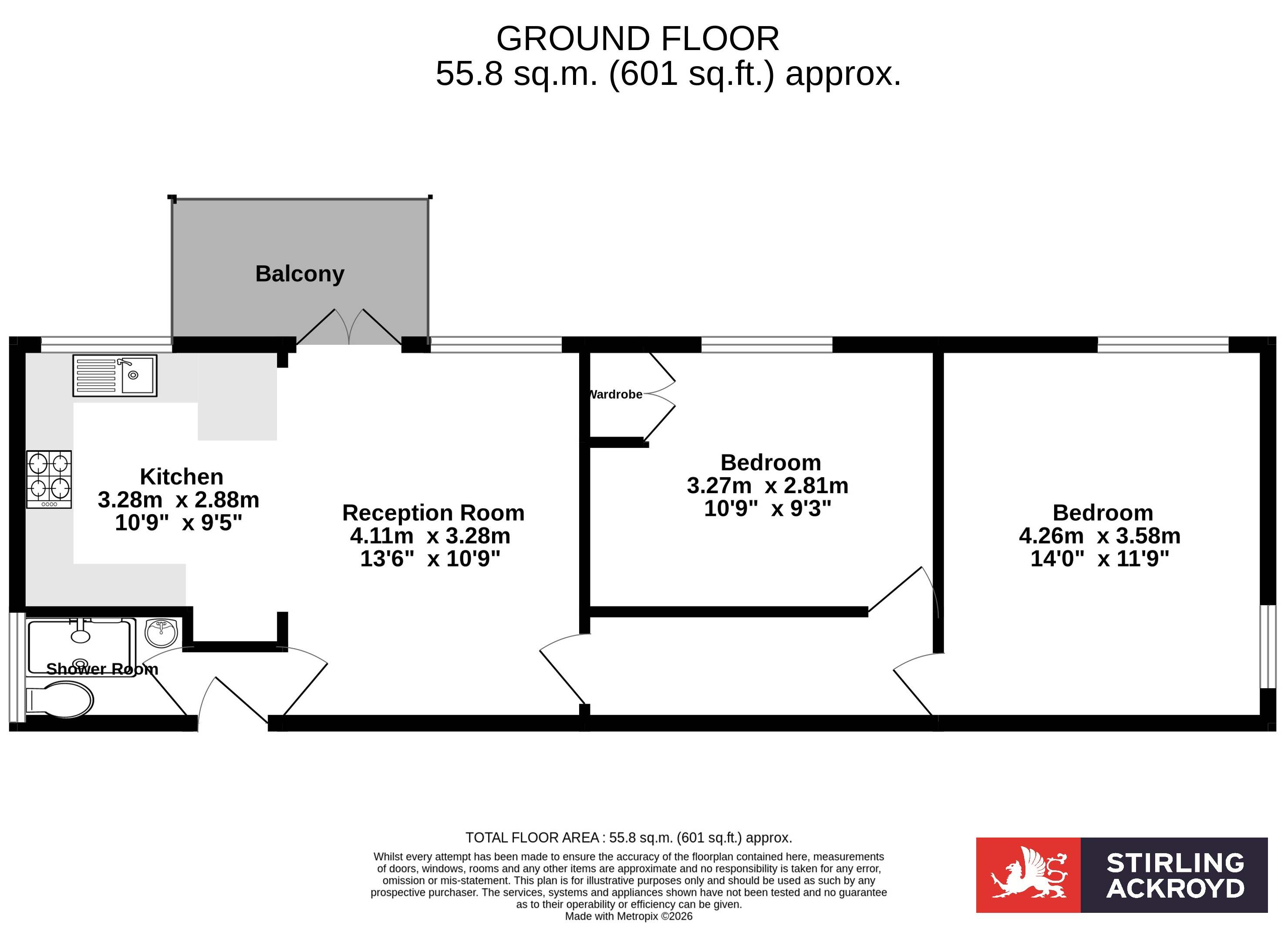 Flat 3A, Richardson House,, Coopers Hill Lane, Egham floorplan