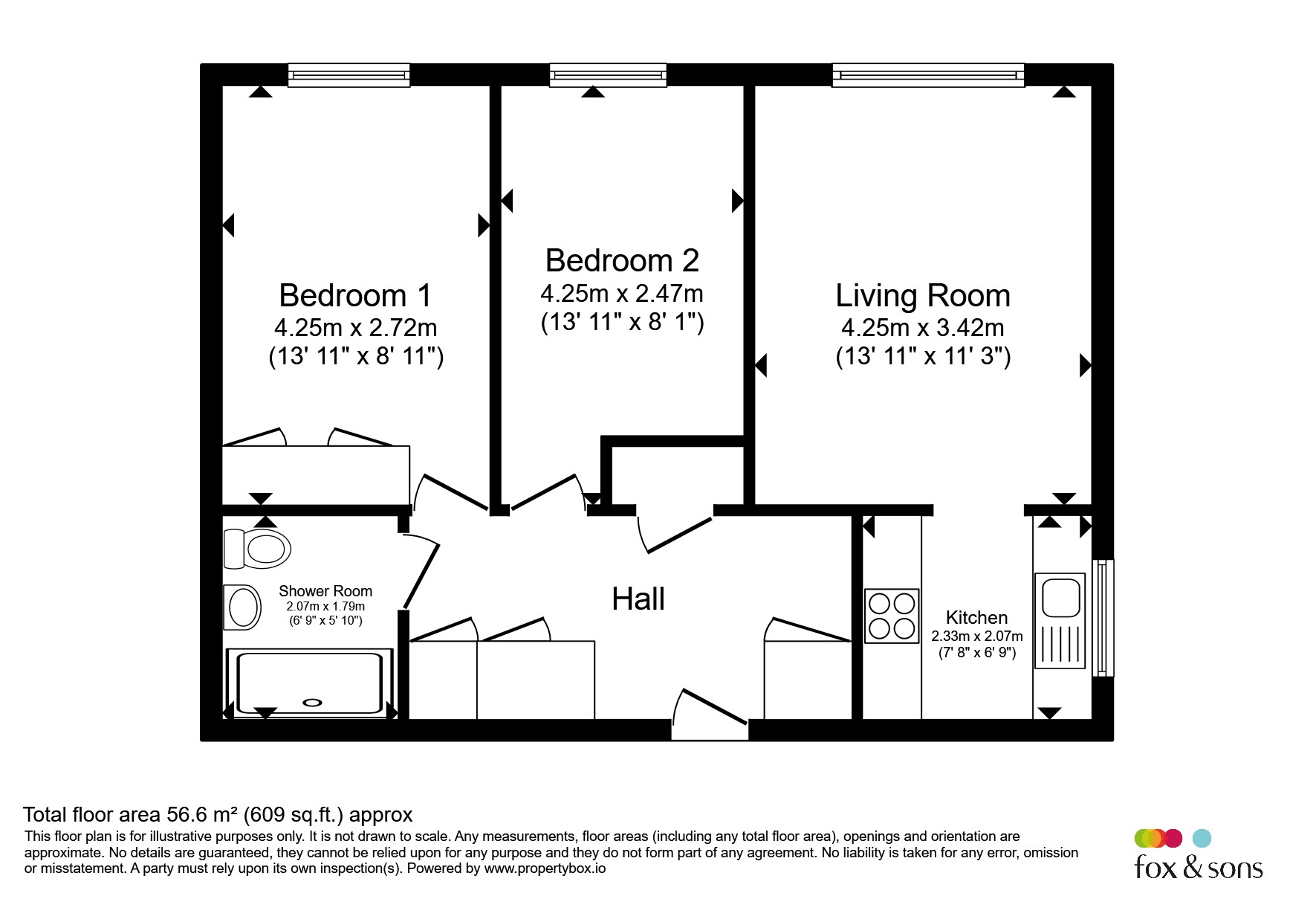 Flat 24, Caburn Court, Station Street, Lewes floorplan