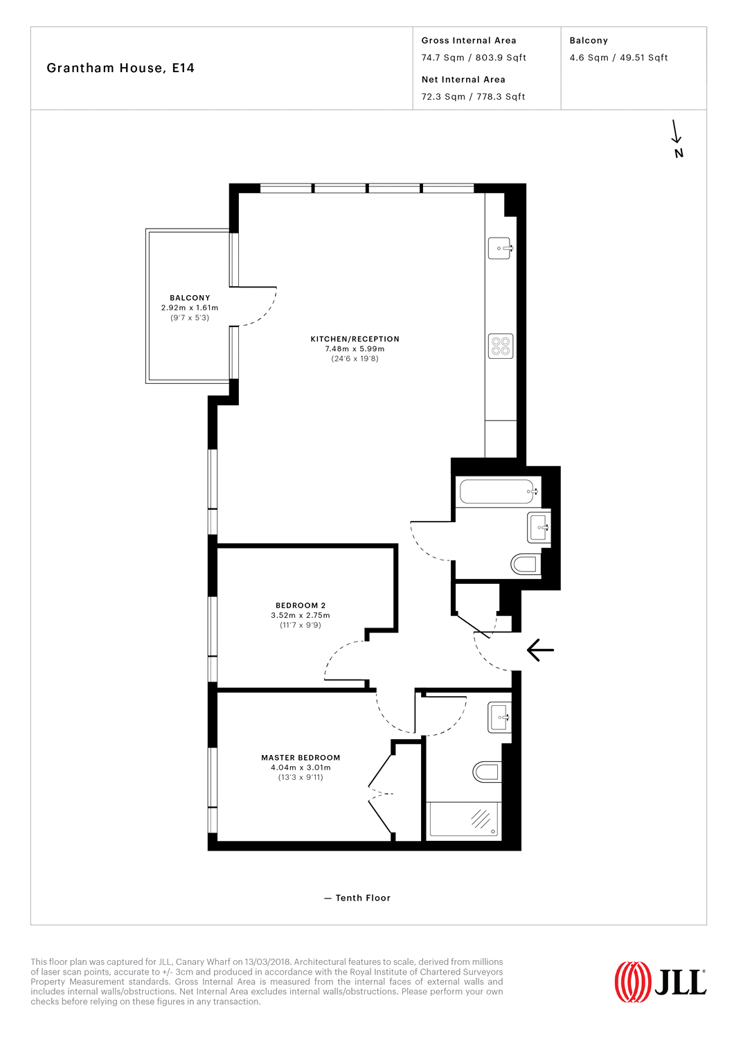 2 Bedrooms Flat to rent in Grantham House, 46 Botanic Square, London E14