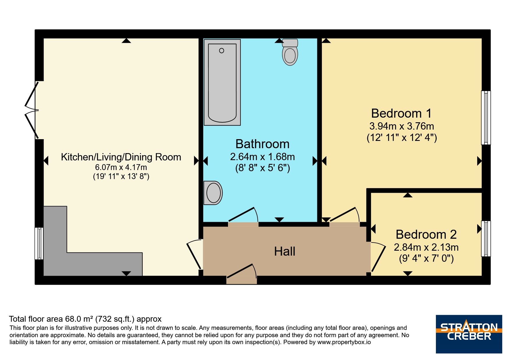 Flat 2, Wedgwood Court,, Lower Lux Street, Cornwall floorplan