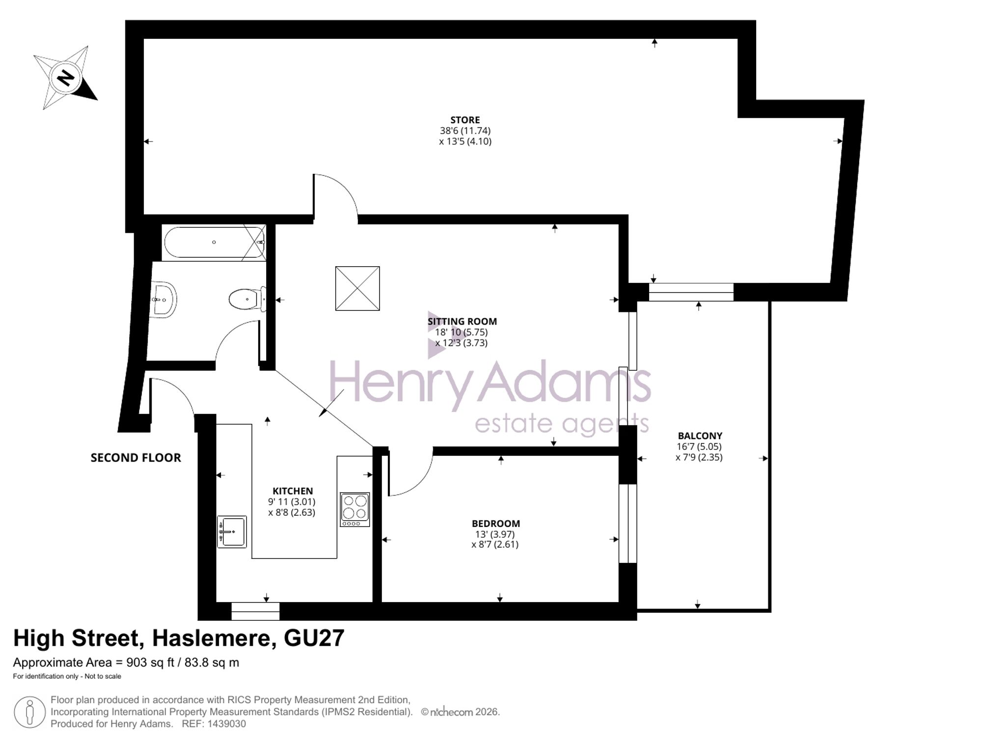Flat 3, 14 High Street, Haslemere floorplan