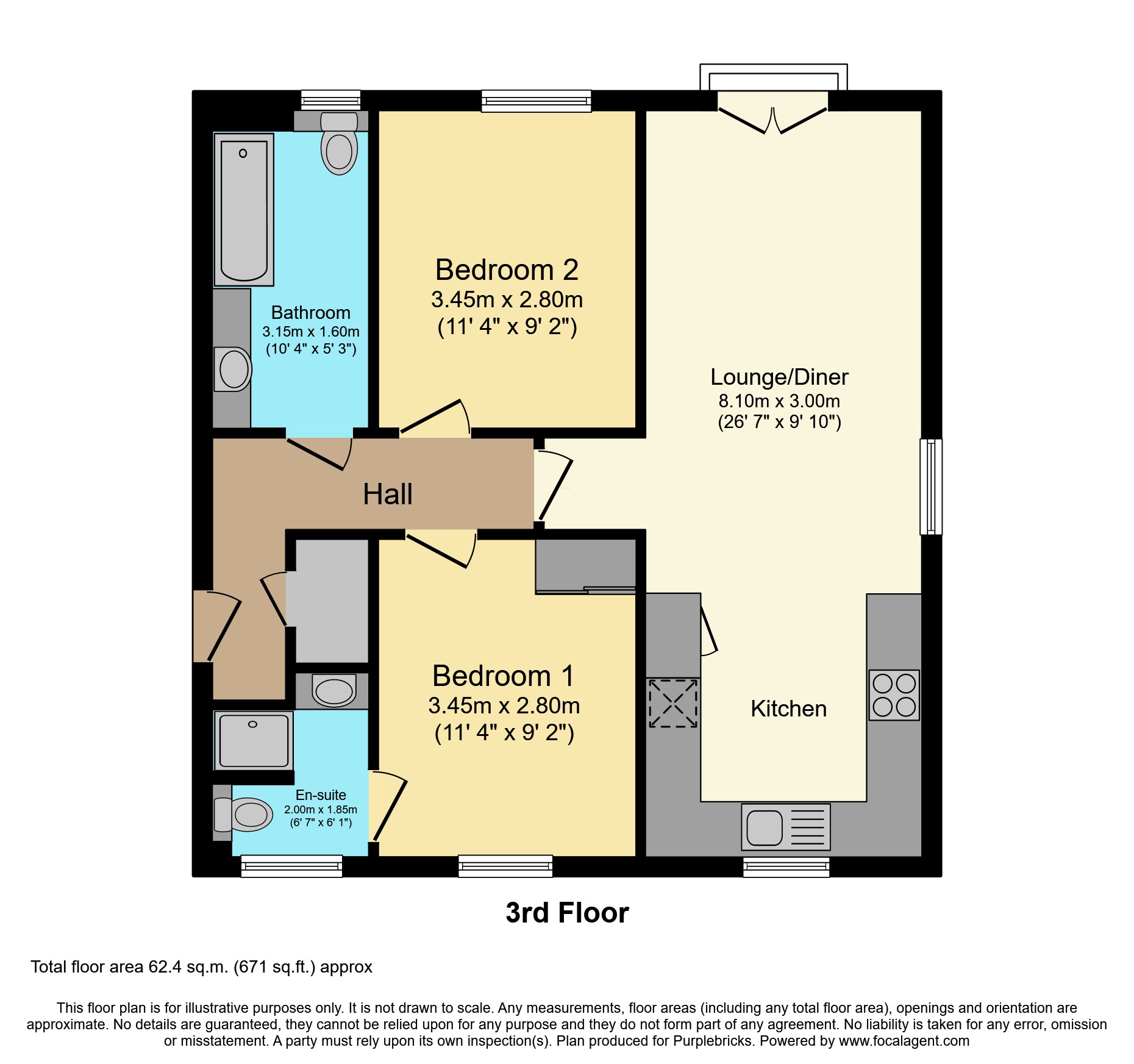Flat 12, Camellia House, 78, Five Oaks Lane, Chigwell floorplan