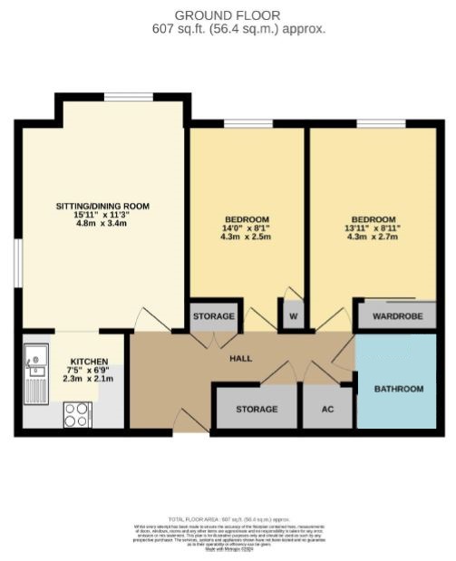 Flat 10, Crellin House, Priory Road, Malvern floorplan