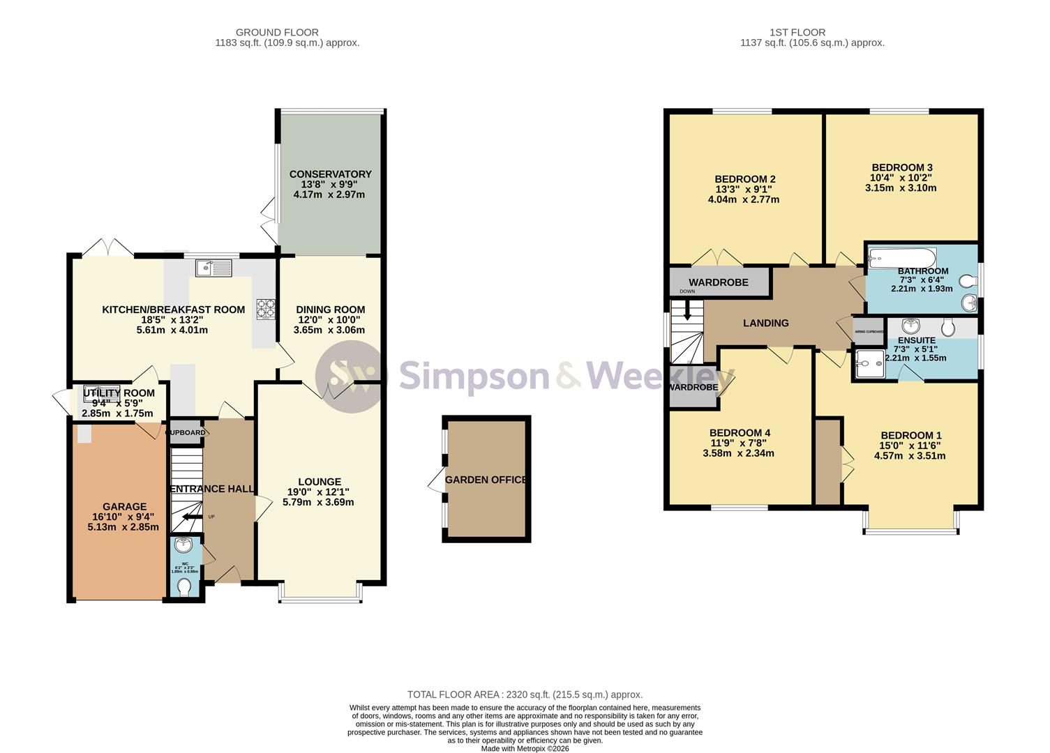 36, Mulberry Close, Wellingborough floorplan