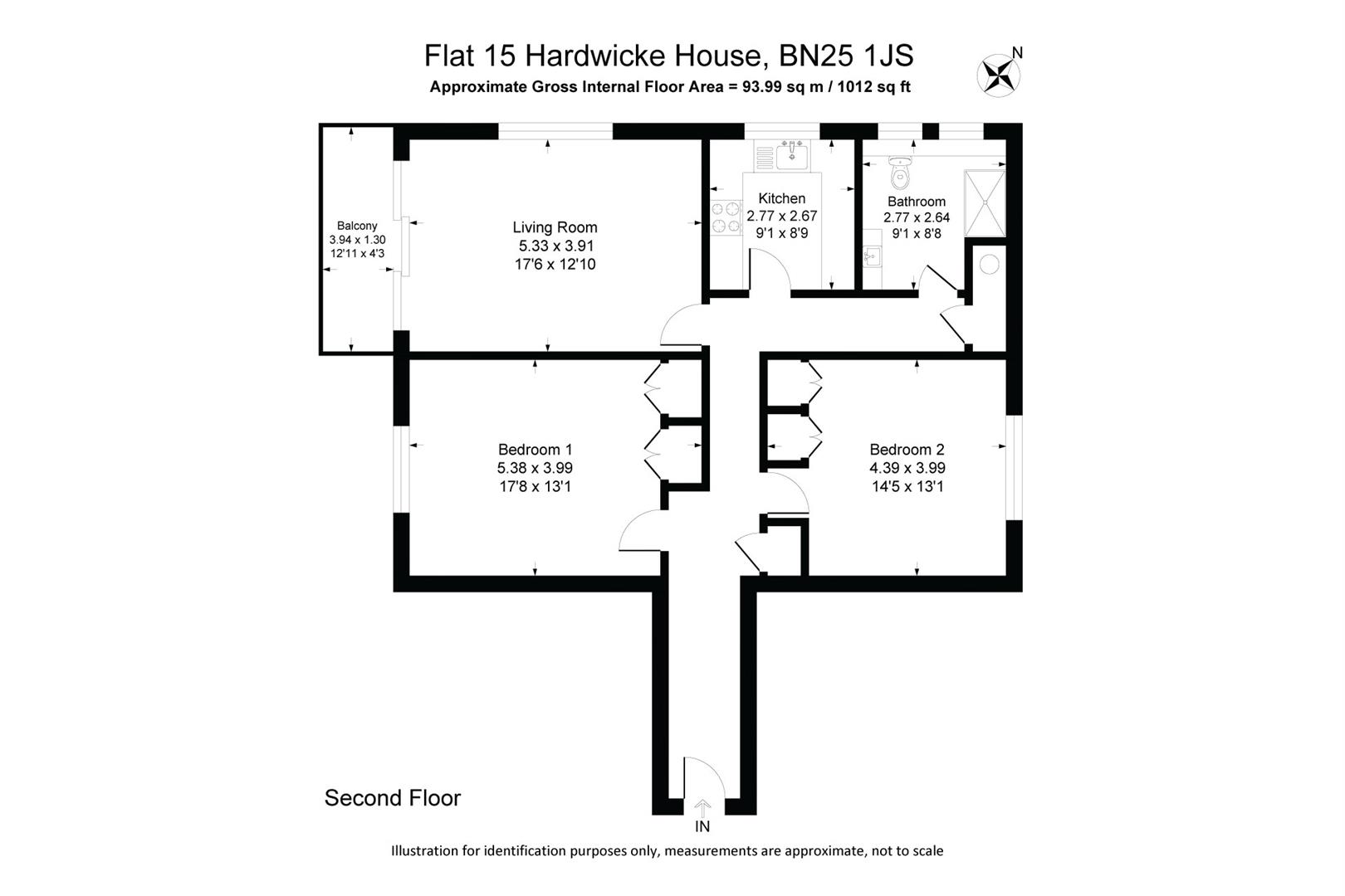 Flat 15, Hardwicke House, Esplanade, Seaford floorplan