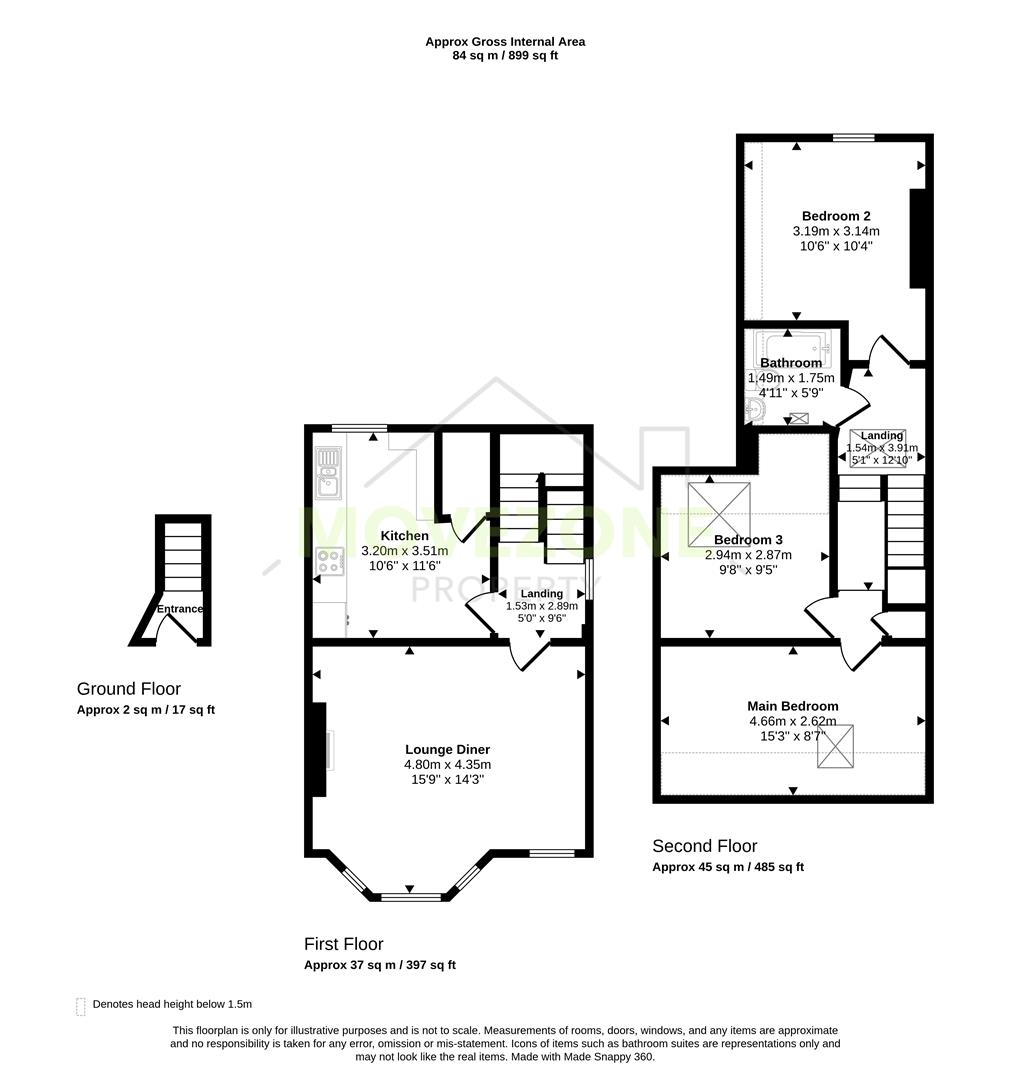 First Floor Flat, 70, Ballater Road, London floorplan