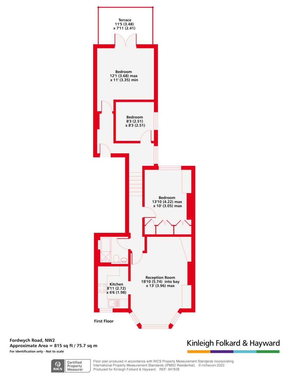 Flat B, 13, Fordwych Road, West Hampstead, London floorplan