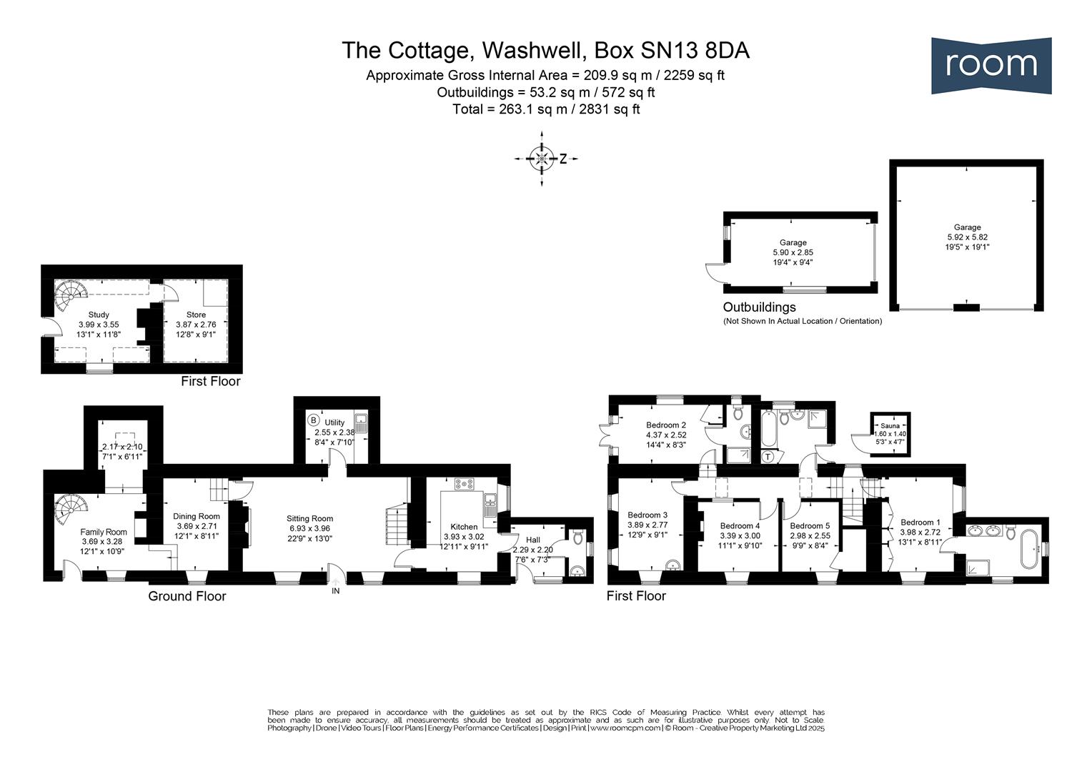 The Cottage, Washwell, Box floorplan