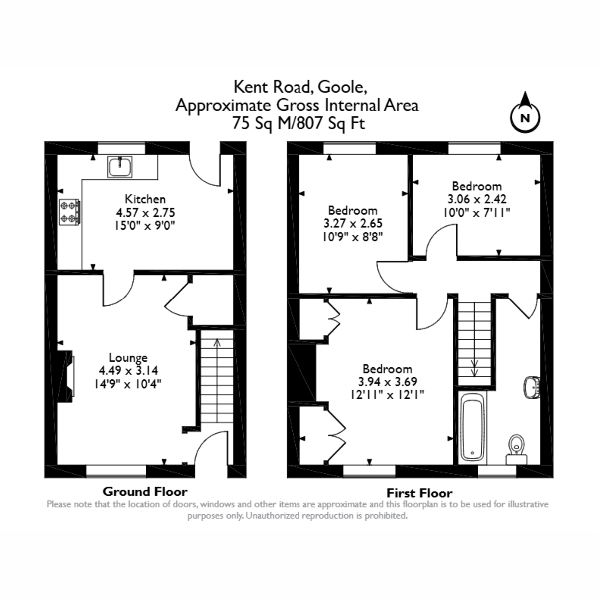 65, Kent Road, Goole floorplan