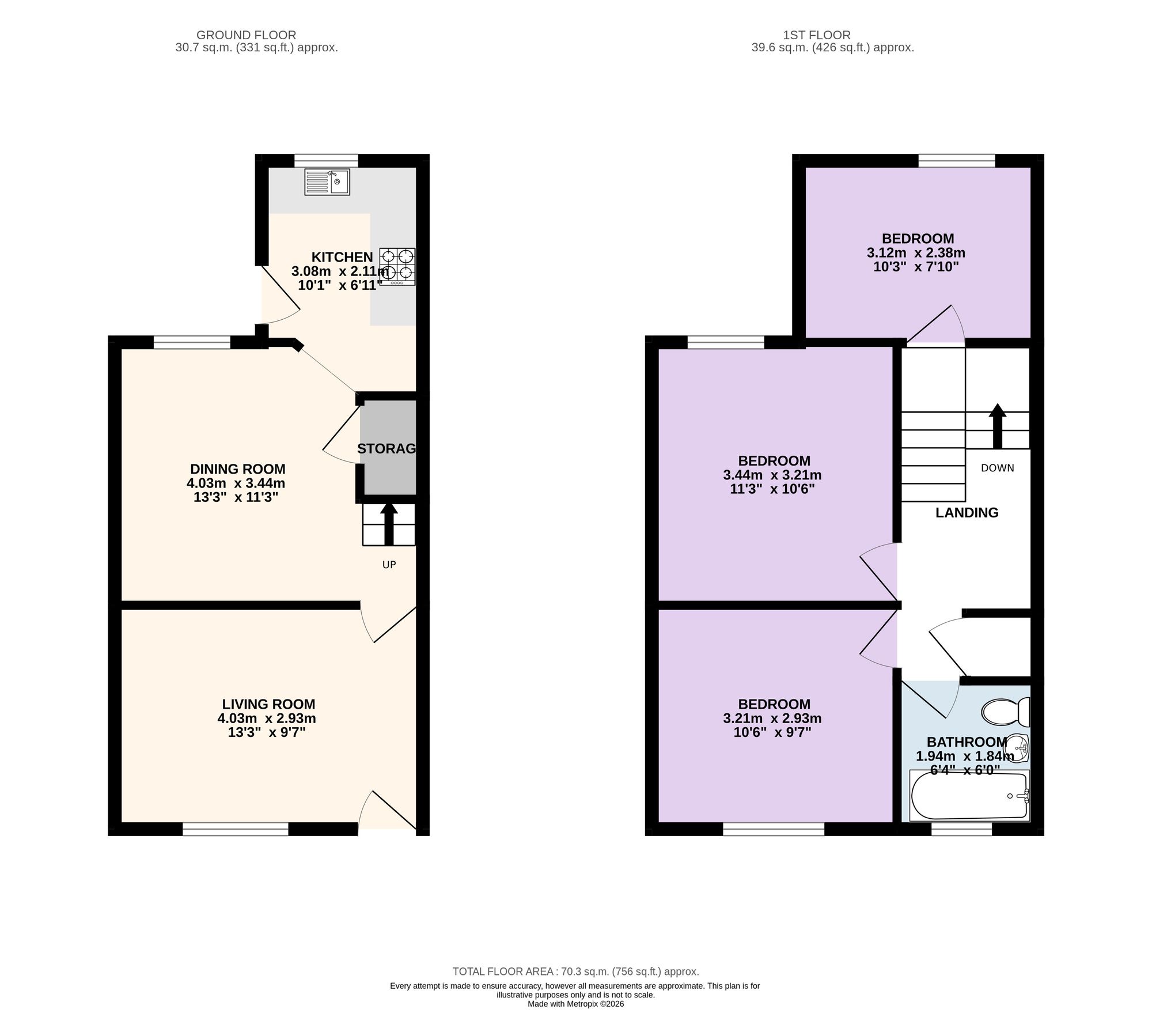 14 Derby Road, Preston floorplan