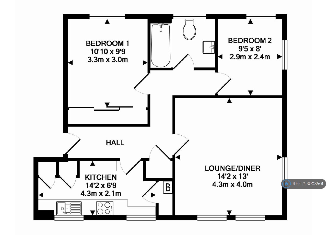 Flat, Shawfield Court Church Road, West Drayton floorplan