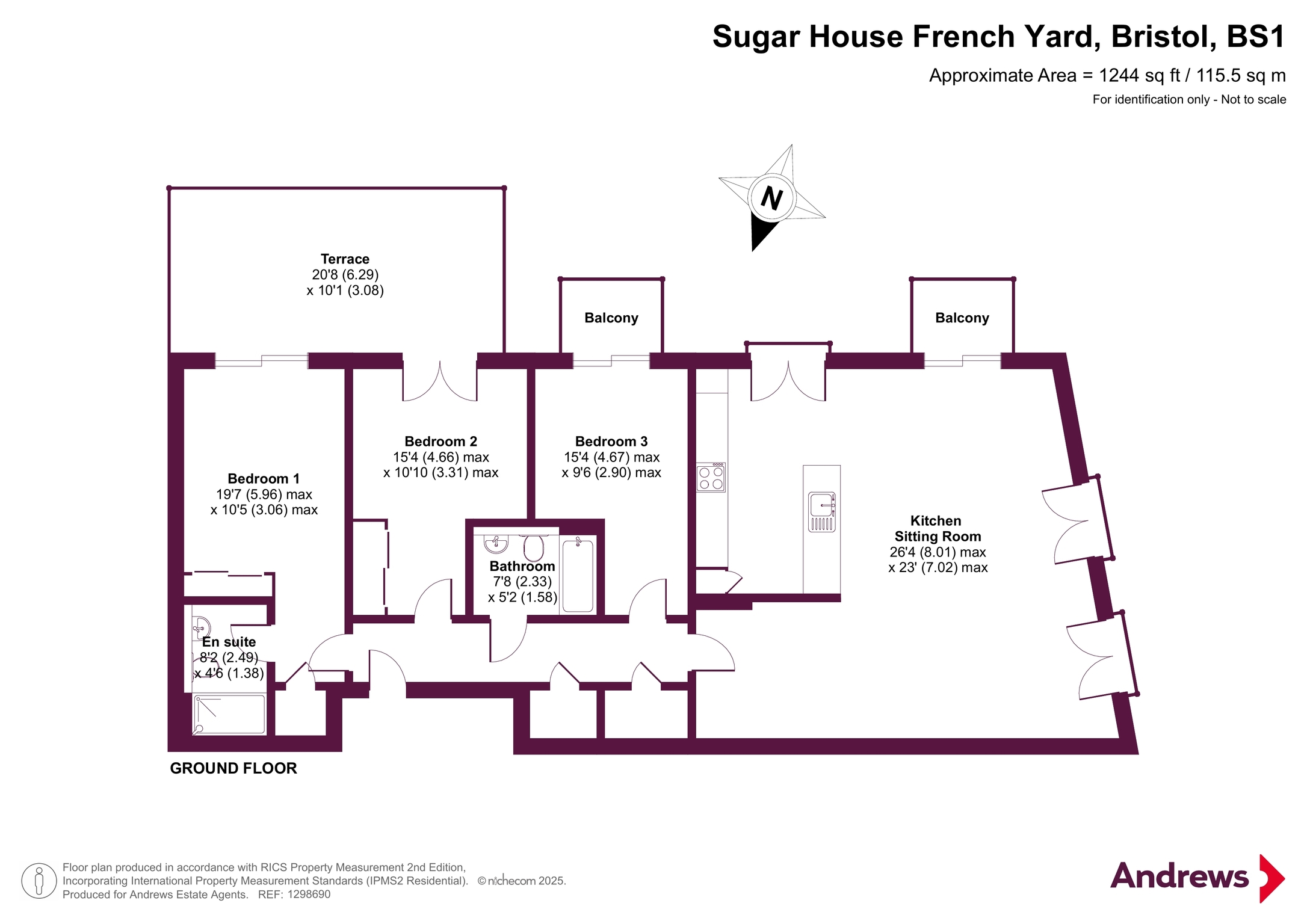 1 Sugar House,, French Yard, Bristol floorplan
