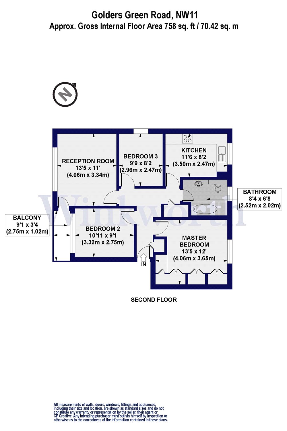 3 Bedrooms Flat to rent in Ray Court, Golders Green Road, London NW11