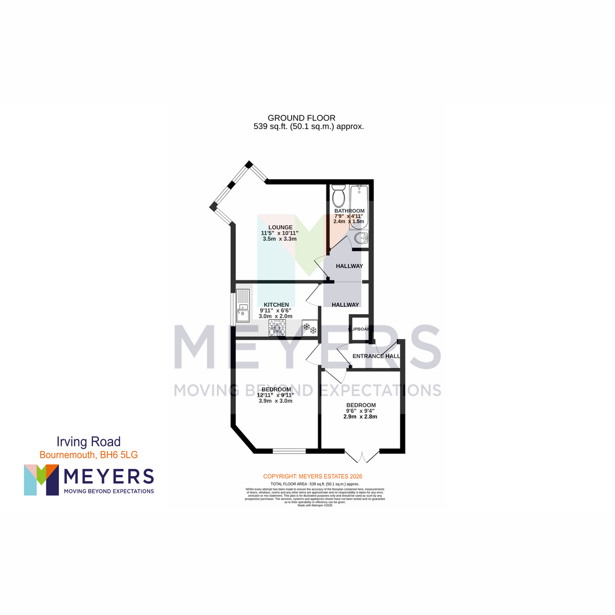 Flat Flat 1, 1, Irving Road, Bournemouth floorplan