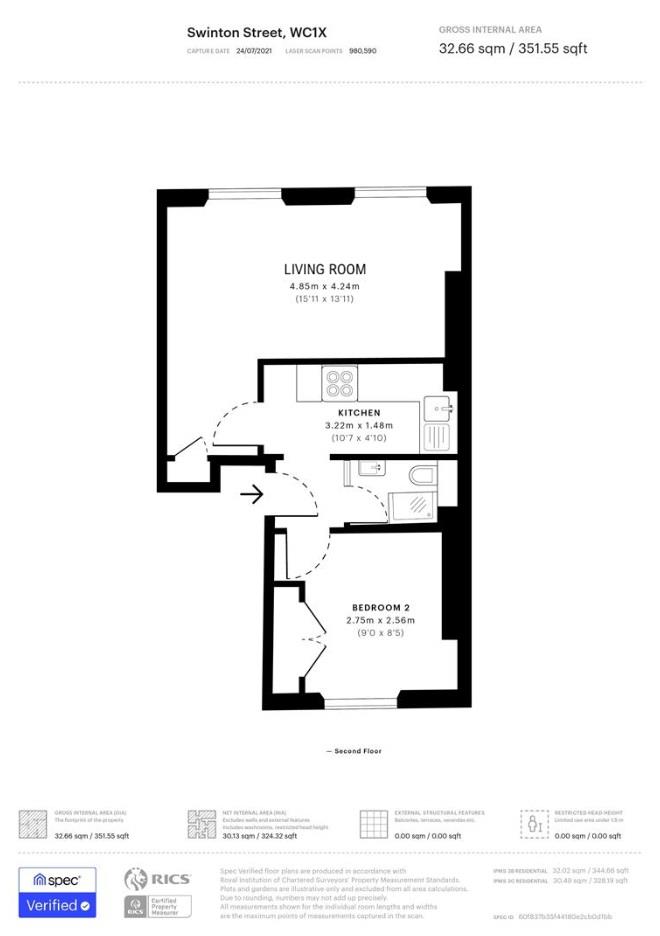 3, 26 Swinton Street, London floorplan