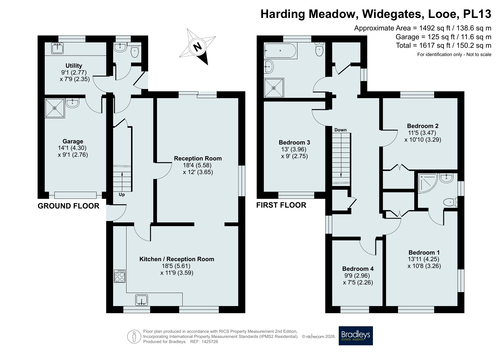 3, Harding Meadow, Looe floorplan